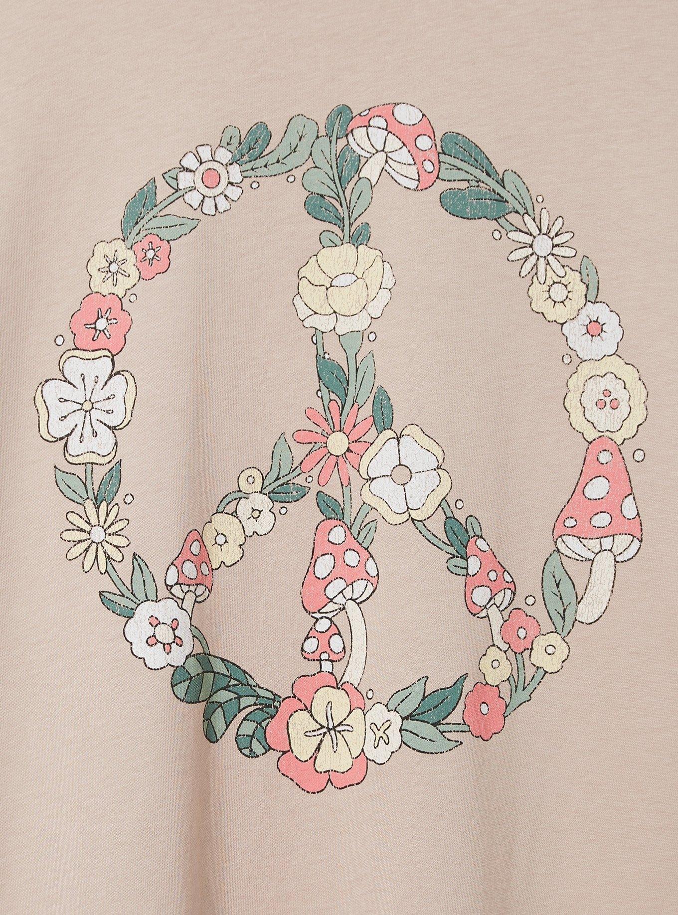 Flower Peace Relaxed Fit Heritage Jersey Crew Tee