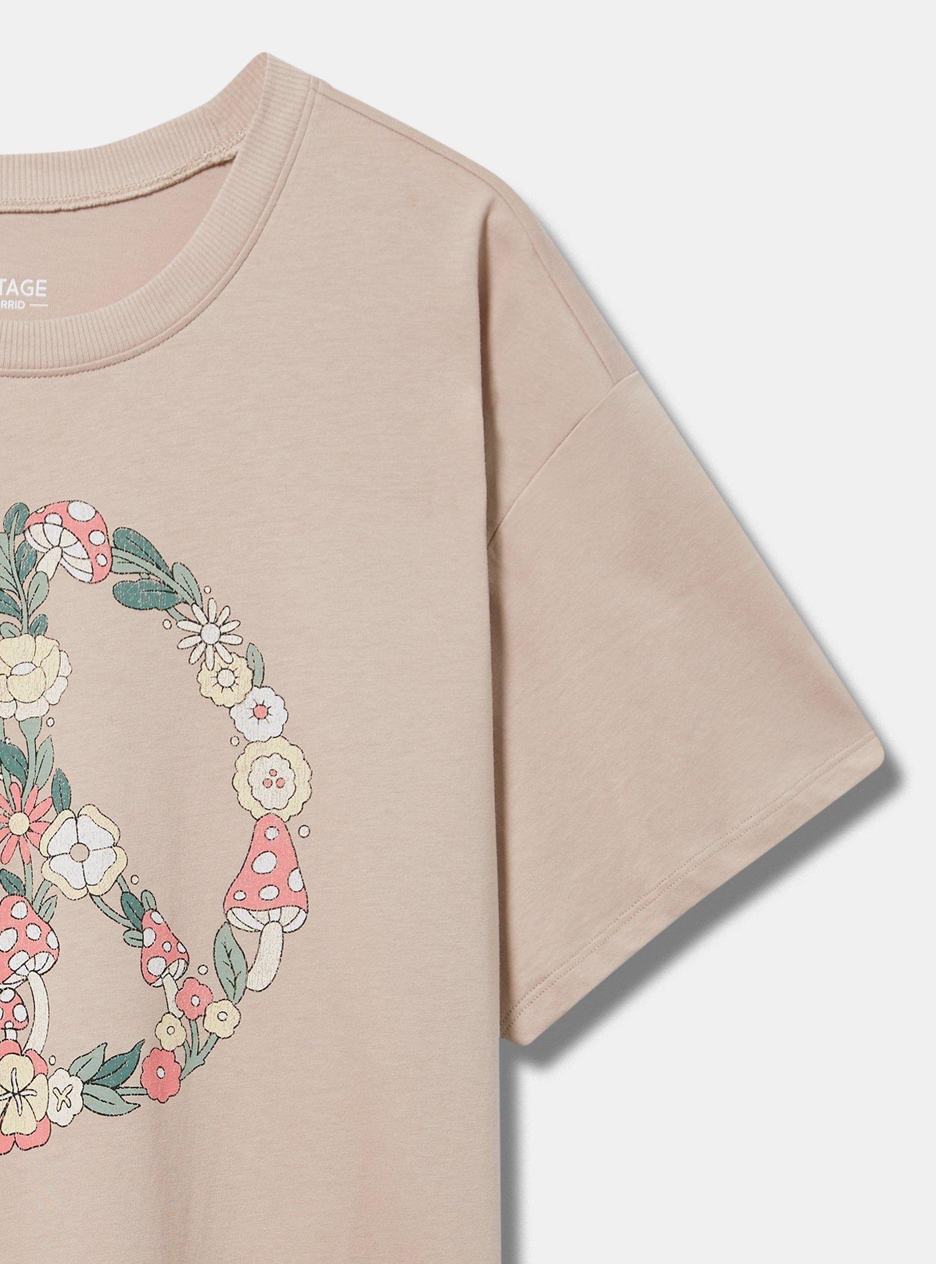 Flower Peace Relaxed Fit Heritage Jersey Crew Tee