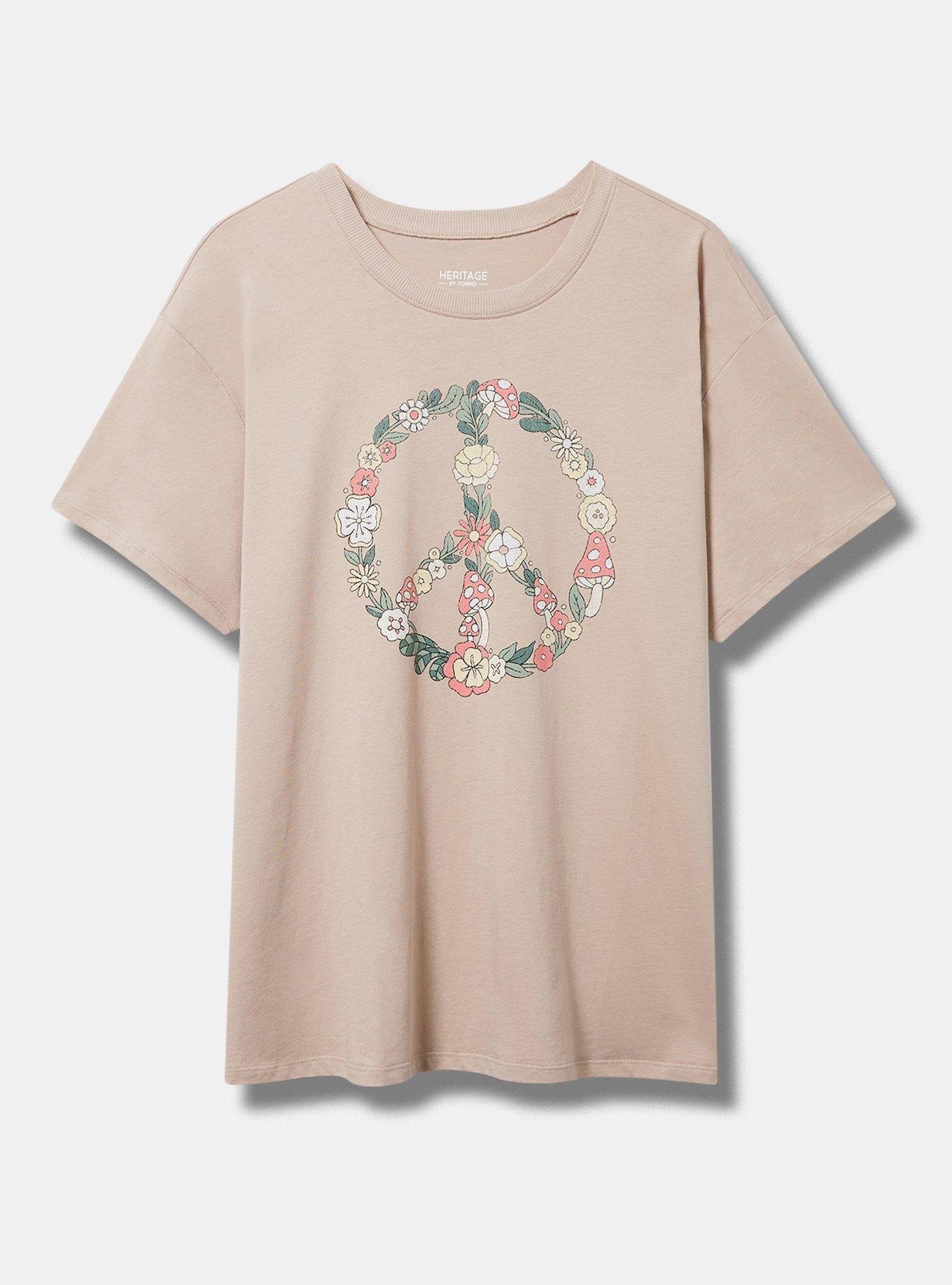 Flower Peace Relaxed Fit Heritage Jersey Crew Tee