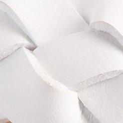 Double Buckle Braided Footbed Slide (WW), WHITE, swatch