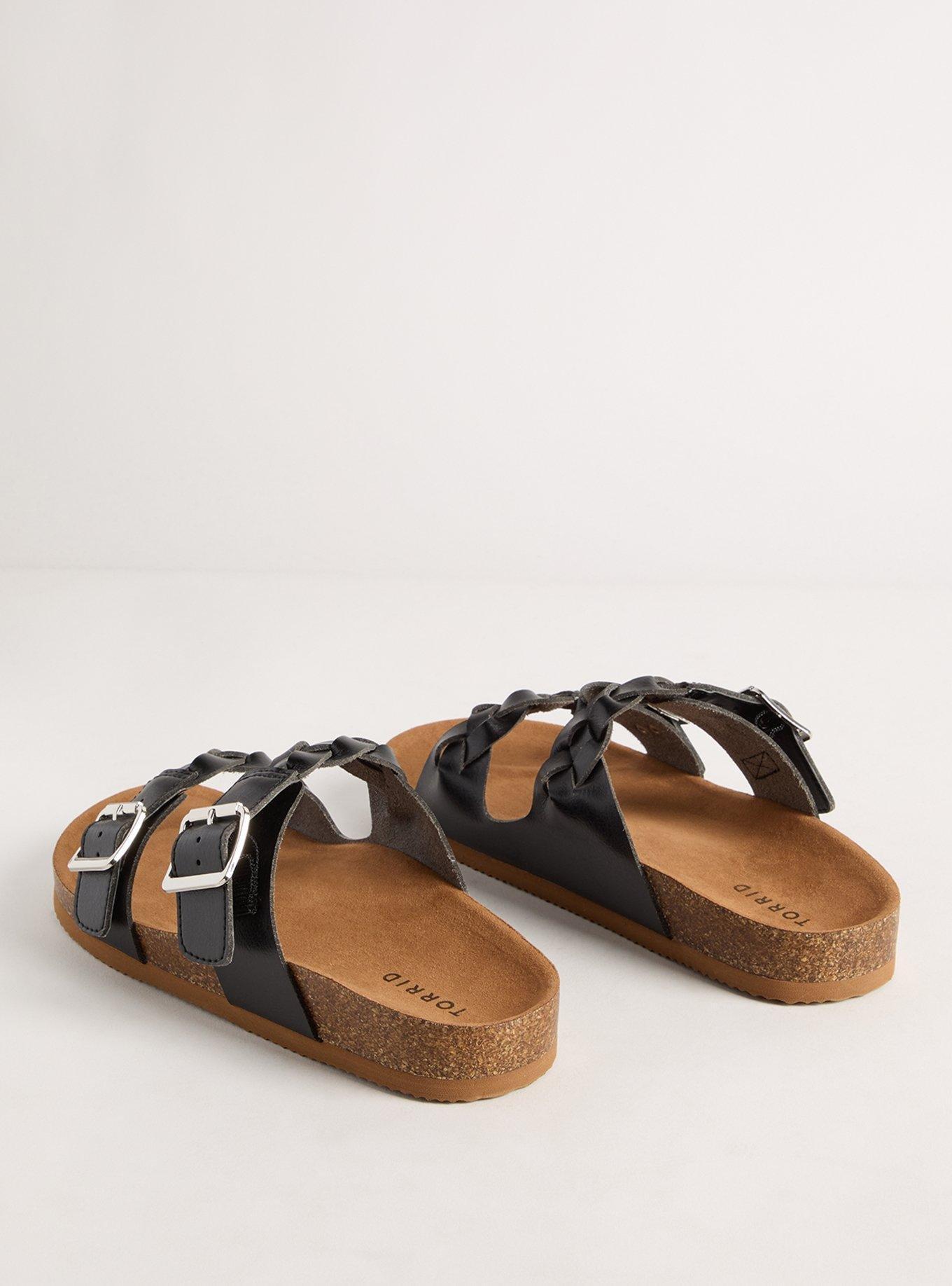 Double Buckle Braided Footbed Slide (WW)