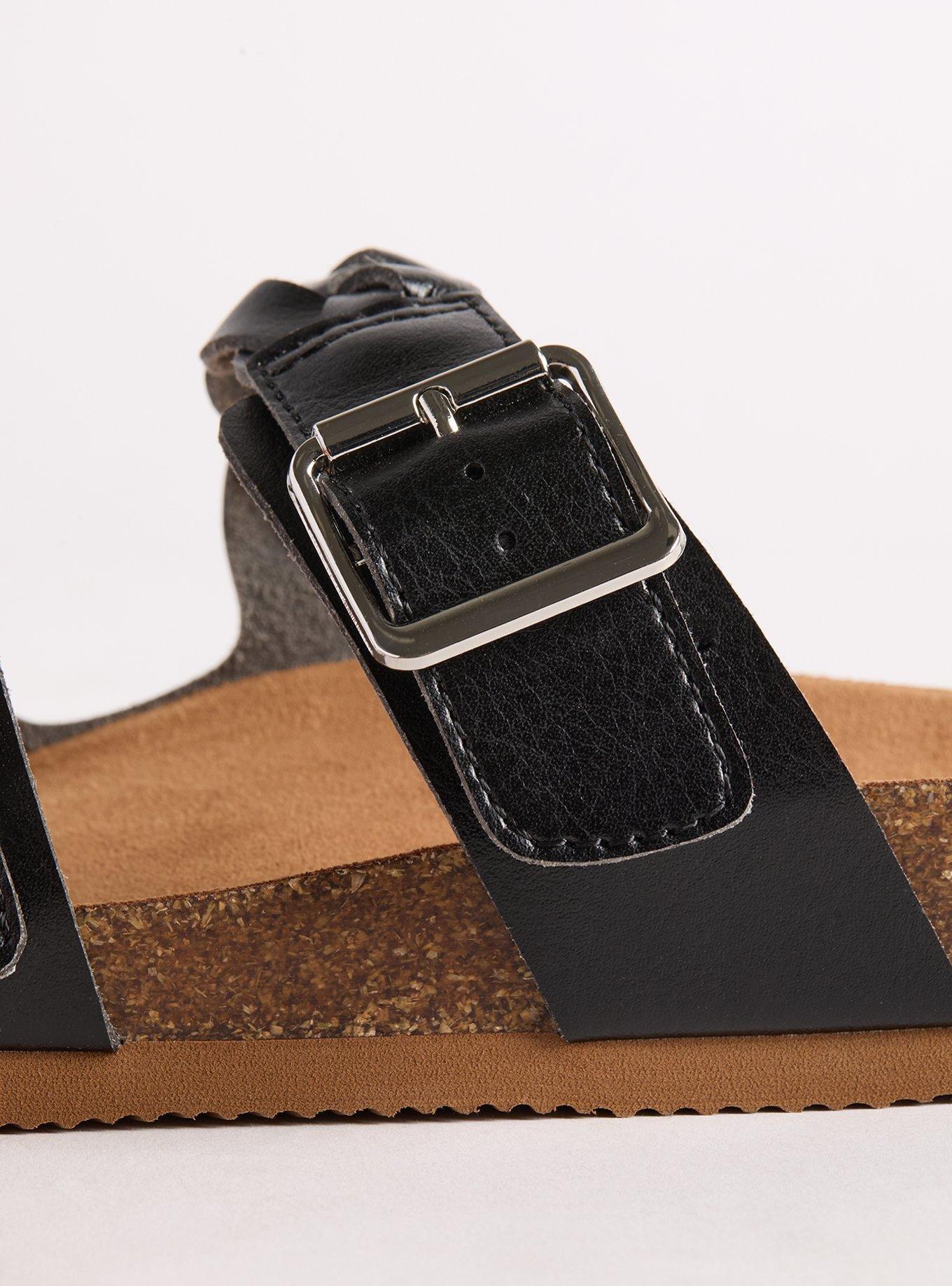 Double Buckle Braided Footbed Slide (WW)