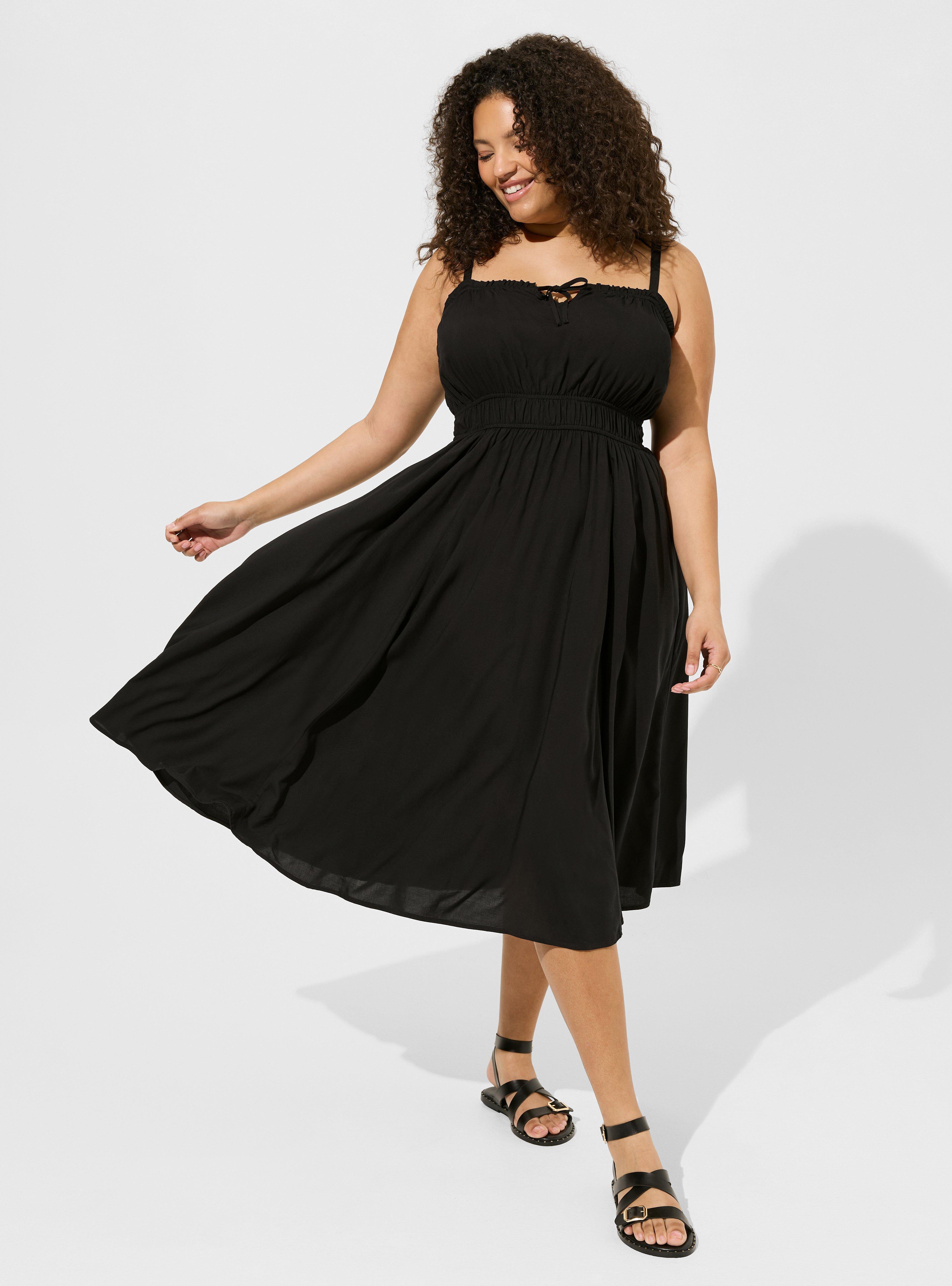 a line midi black dress Elegant Midi Dress for Weddings, Cocktail Parties, Church & Events Purple / 2XL