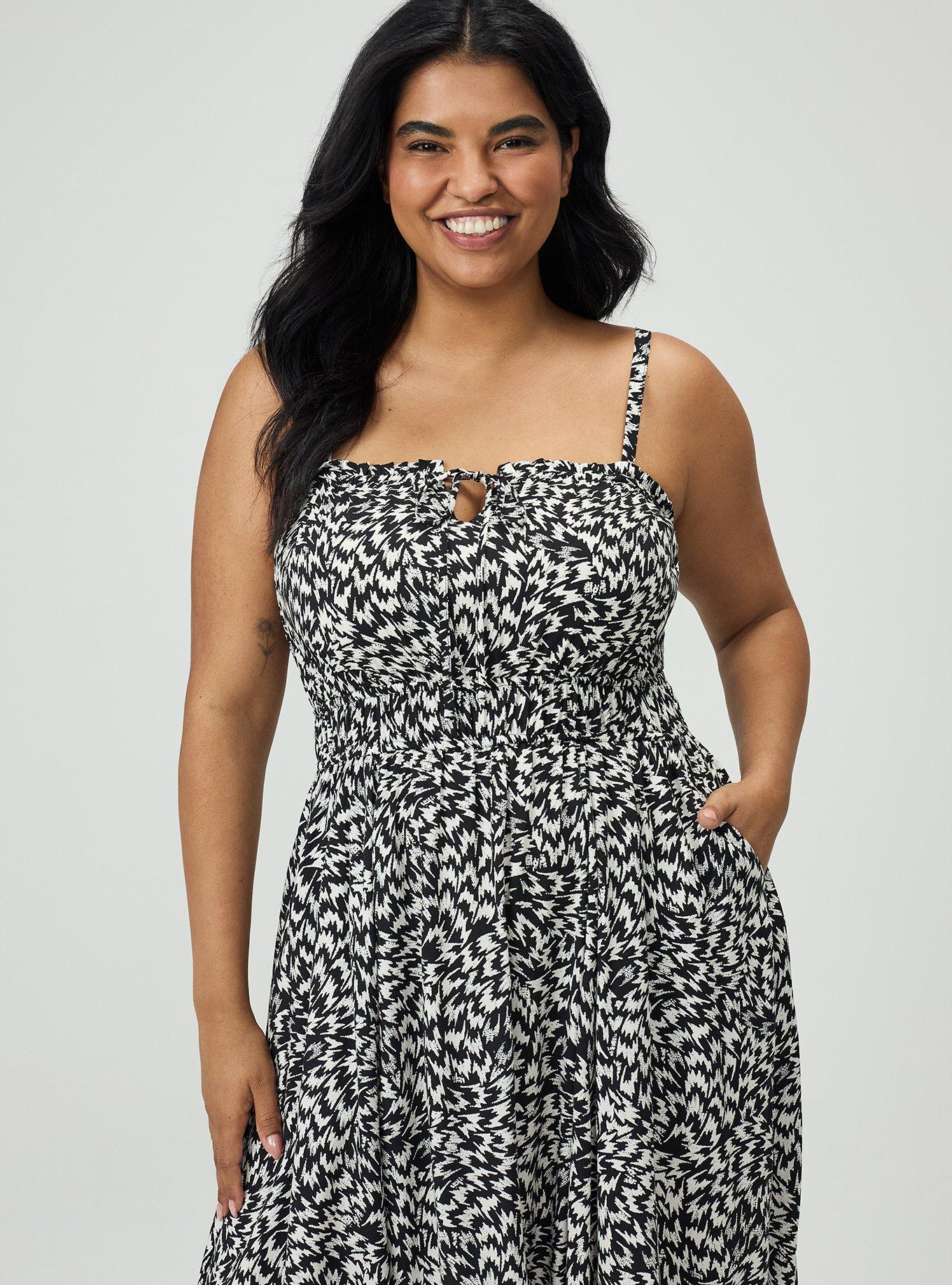 A-Line Midi Dress, WHIRLWIND BLACK, alternate