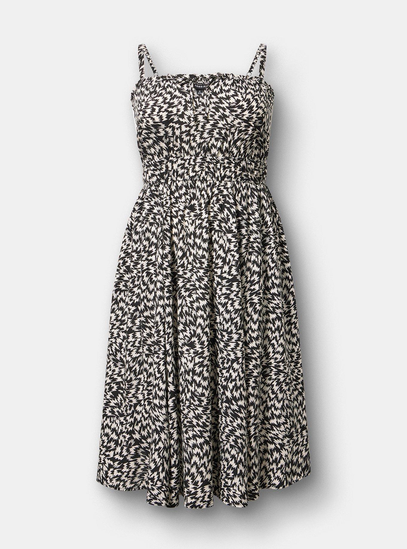 A-Line Midi Dress, WHIRLWIND BLACK, hi-res