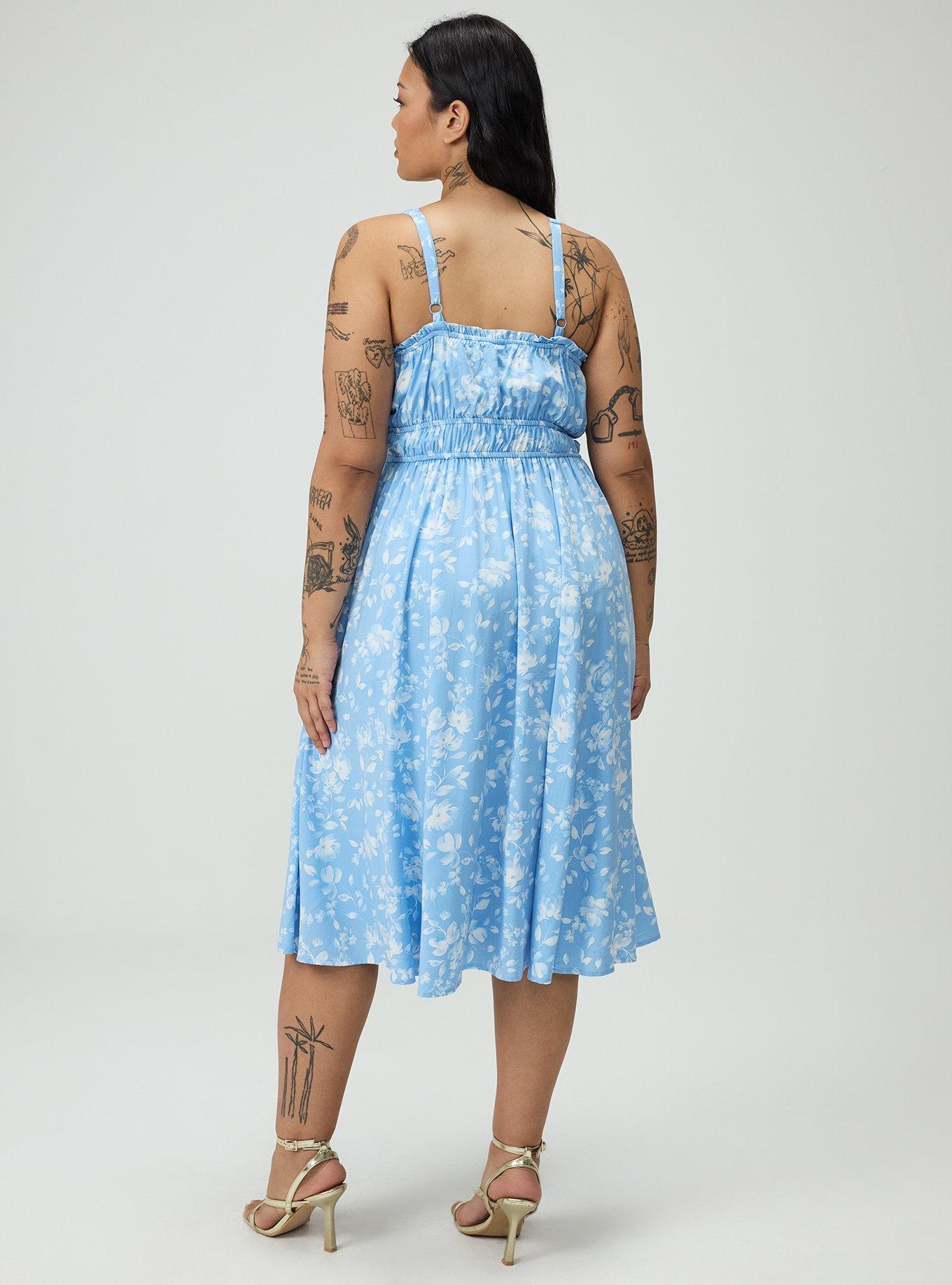 A-Line Midi Dress, FLORENCE FLORAL BLUE, alternate