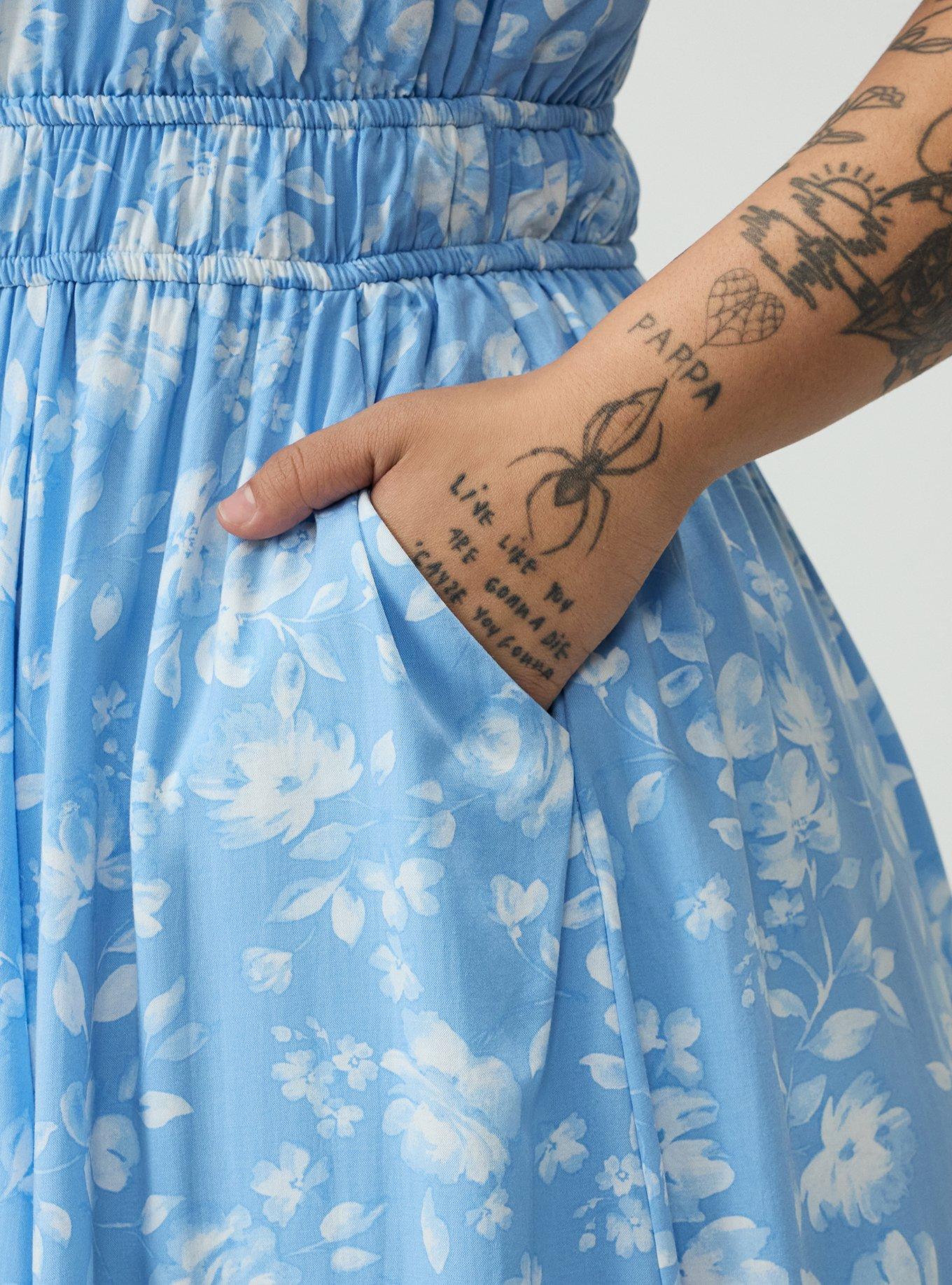 A-Line Midi Dress, FLORENCE FLORAL BLUE, alternate