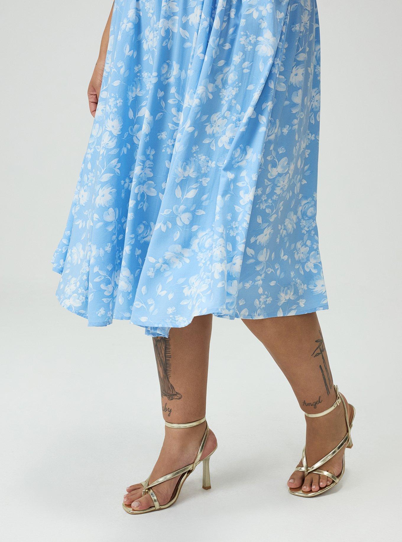 A-Line Midi Dress, FLORENCE FLORAL BLUE, alternate