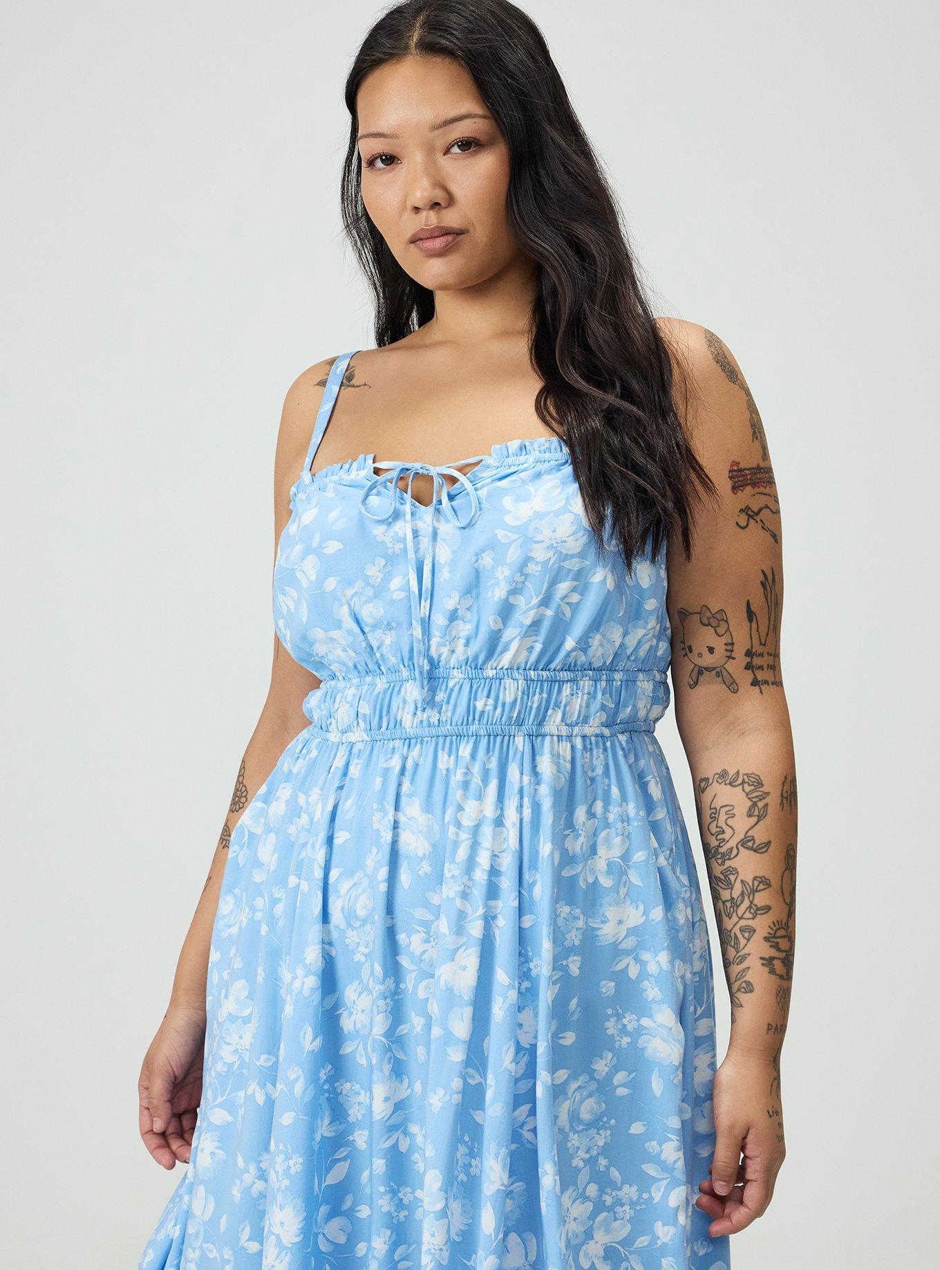 blue brown dress Dreamylily Women Purplish blue Chiffon V Neck Short Sleeve Bell Sleeve A-Line  Midi Dress main image 0
