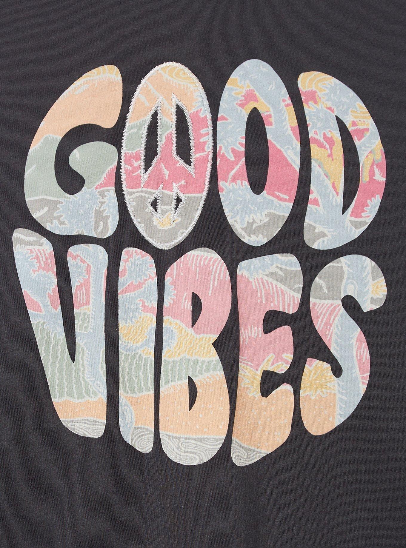 Good Vibes Relaxed Fit Heritage Jersey Embroidered Tee