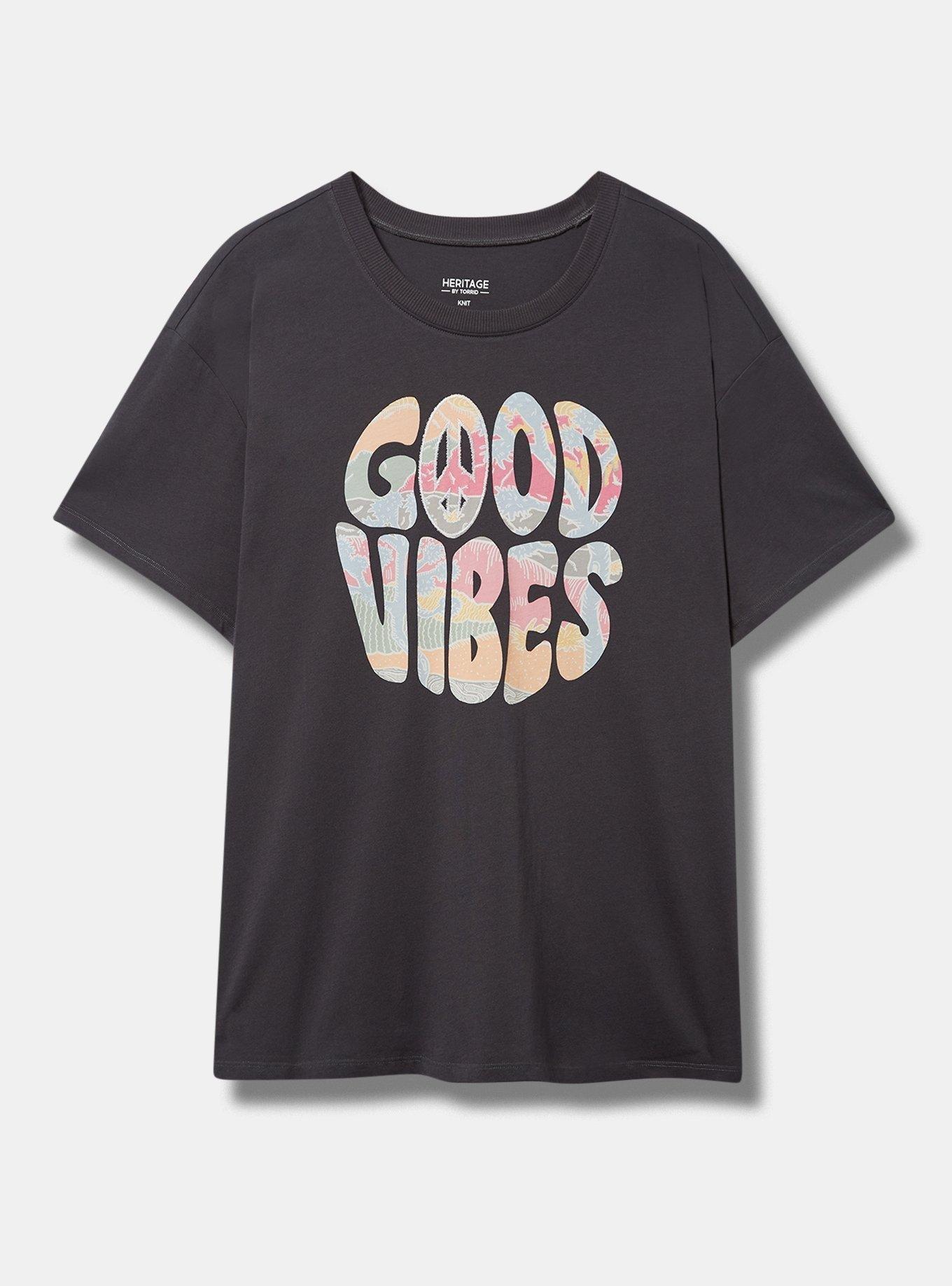 Good Vibes Relaxed Fit Heritage Jersey Embroidered Tee