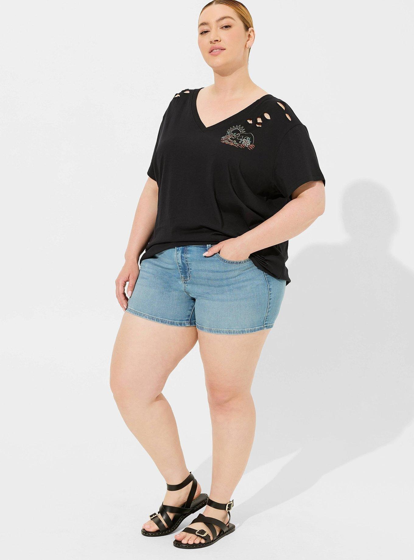 Plus Size Neon Beach Relax Fit Heritage Jersey Distressed Tee, ANTHRACITE, alternate