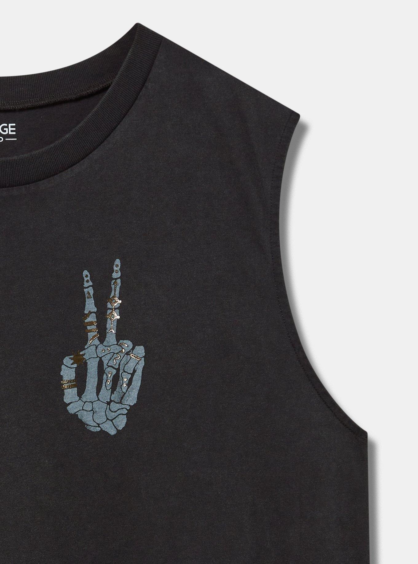 Skeleton Peace Relaxed Fit Heritage Jersey Tank