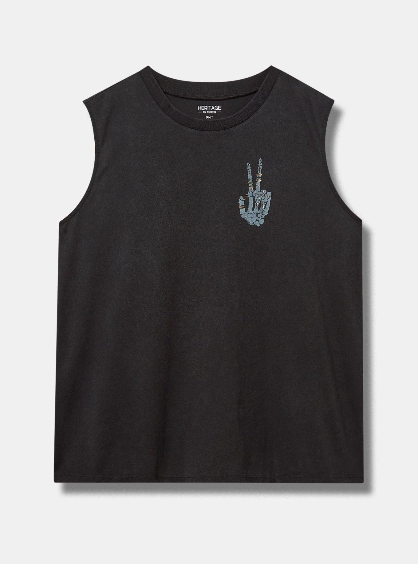 Skeleton Peace Relaxed Fit Heritage Jersey Tank