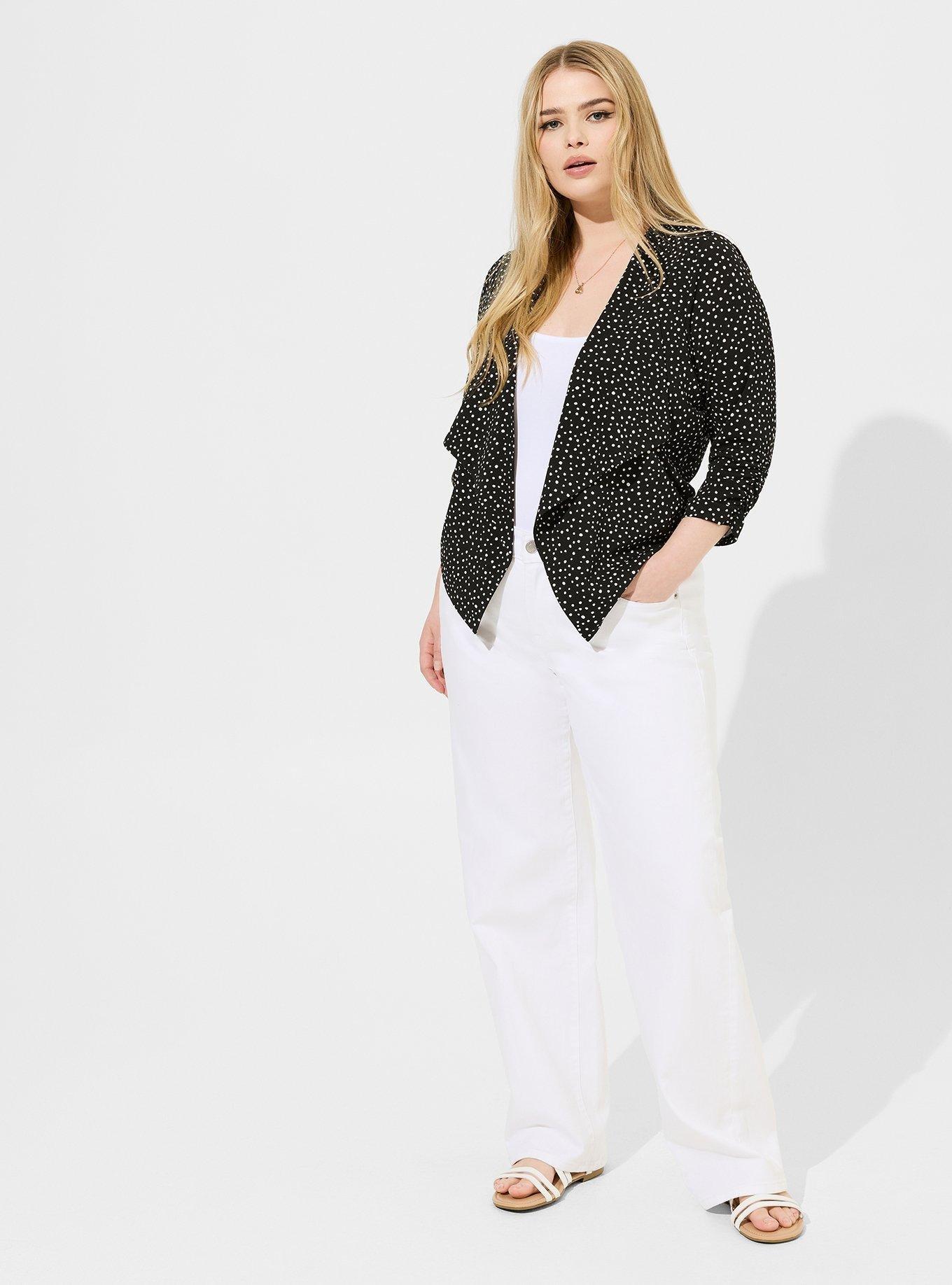 Pebble Crepe Drape Front Blazer