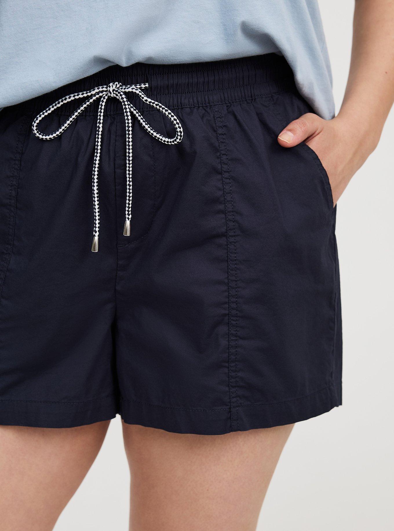 Pull-On High-Rise Poplin Yacht Short