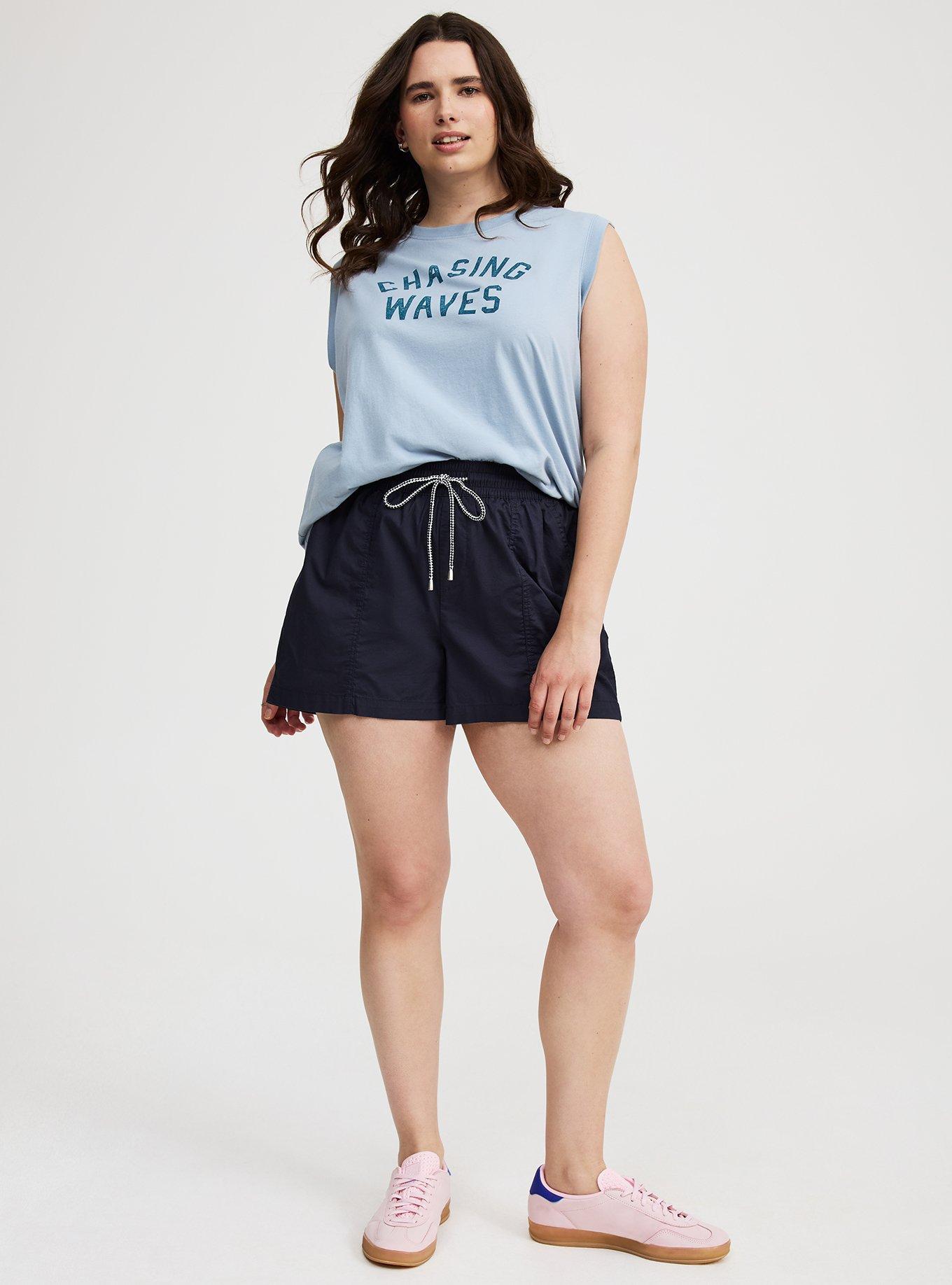 Pull-On High-Rise Poplin Yacht Short