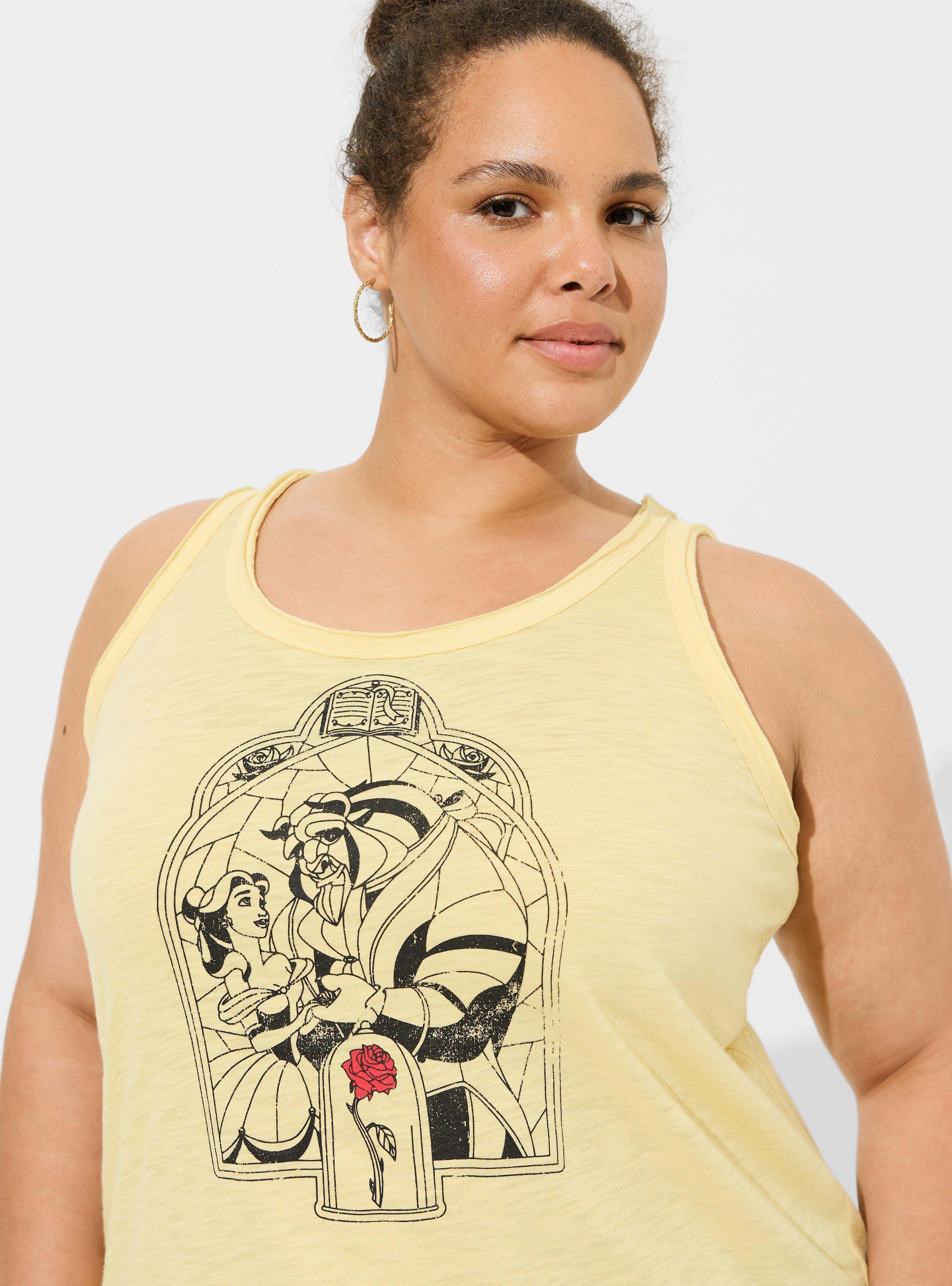 Disney Beauty Beat Cotton Raw Edge Tank