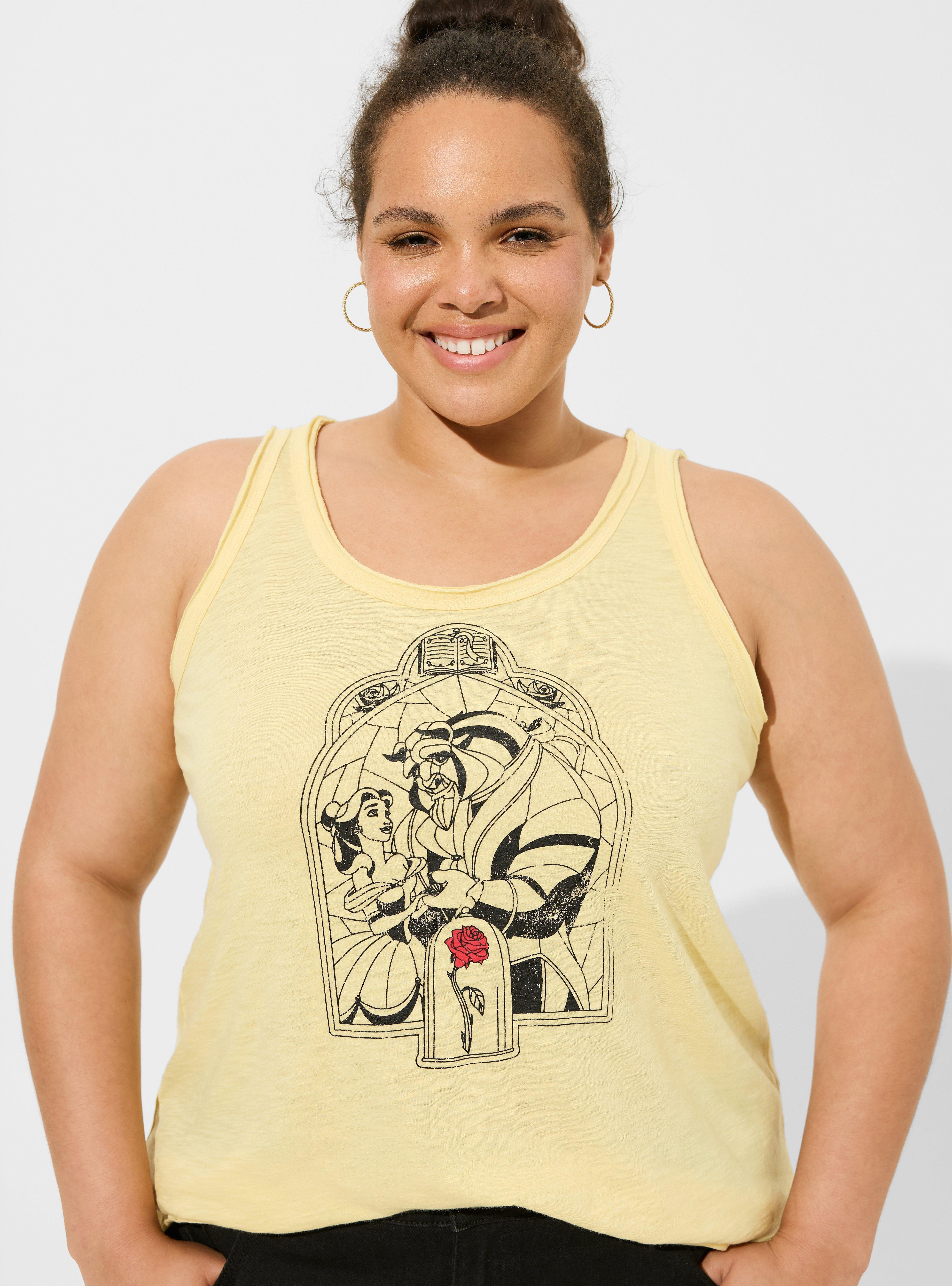 Disney Beauty Beat Cotton Raw Edge Tank