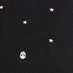 Plus Size Super Soft Crew Neck O-Ring Fitted Tee, STARS AND SKULLS DEEP BLACK, swatch