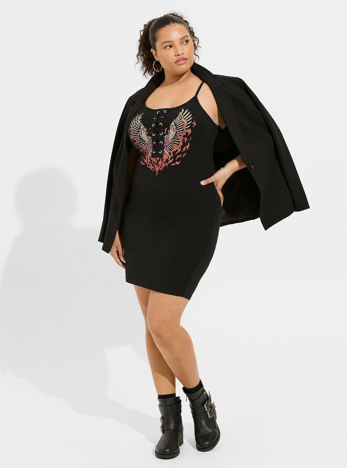 Plus Size Mini Foxy Lace Up Cami Dress Torrid