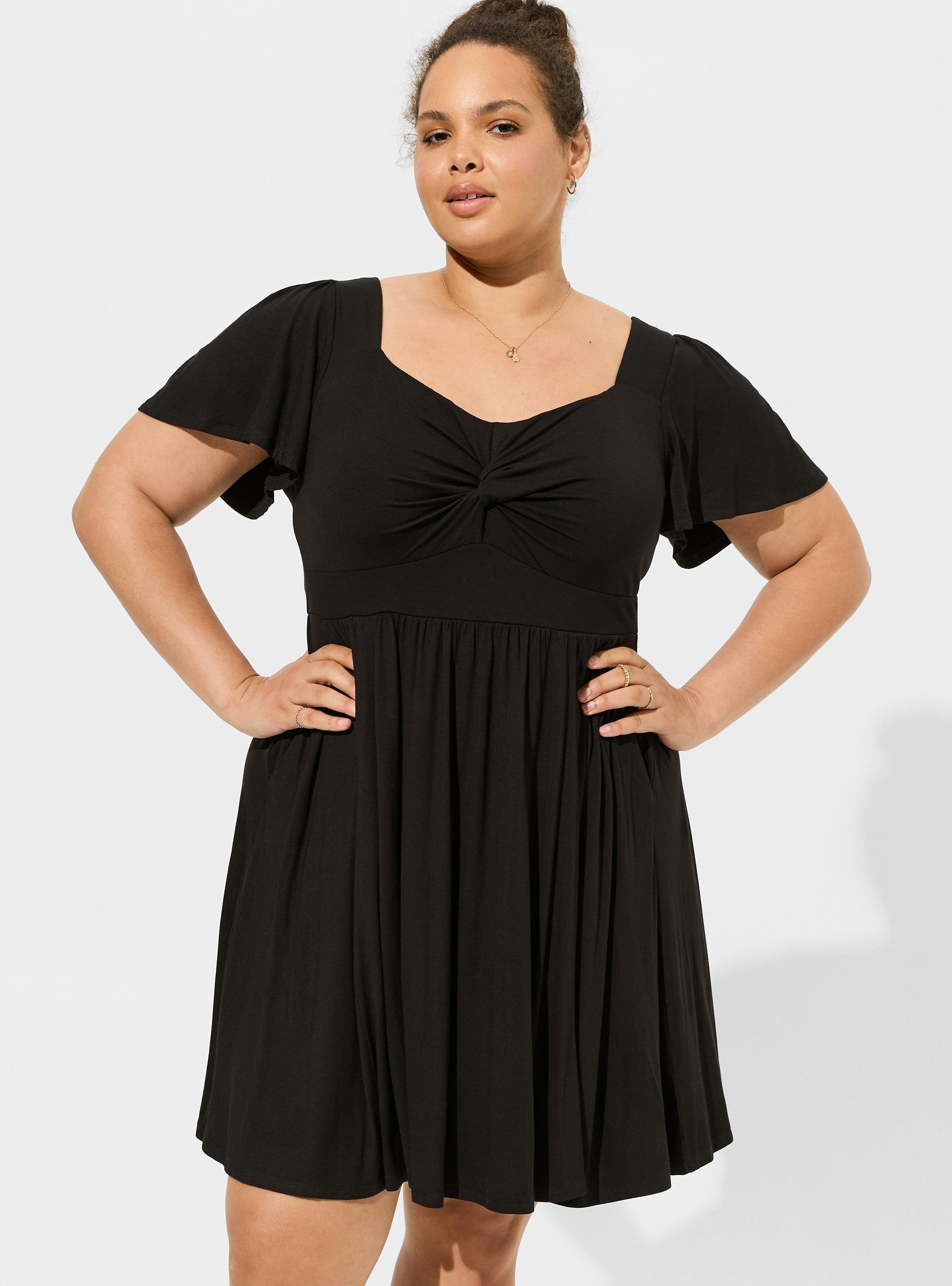 Mini Super Soft Twist Front Skater Dress