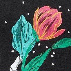 Plus Size Foxy Lace-Trim Sleep Tank, SKELETAL FLORAL DEEP BLACK, swatch