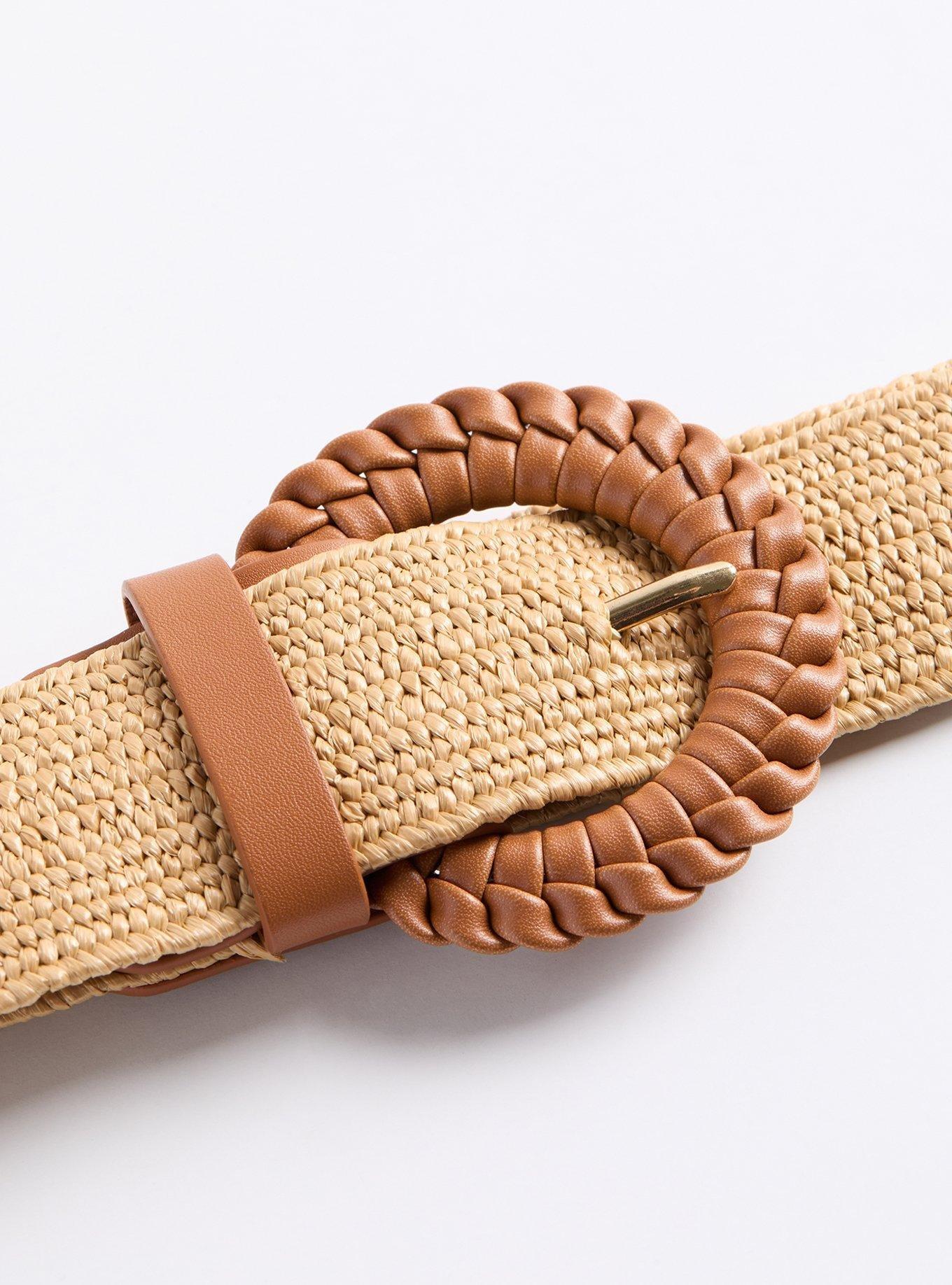 Raffia Whipstitch Belt, NEUTRAL, alternate