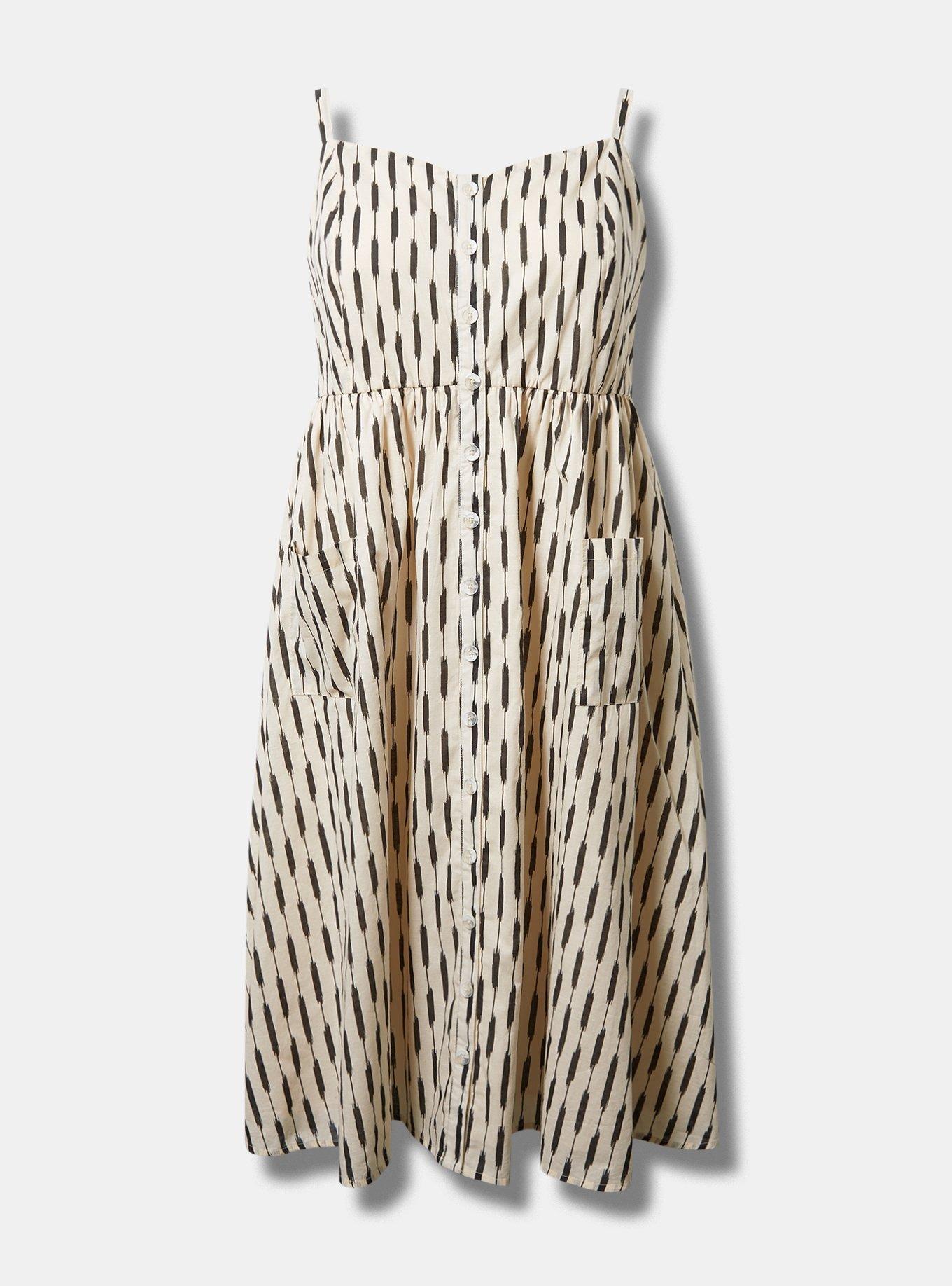 Midi Cotton Button Front Sundress