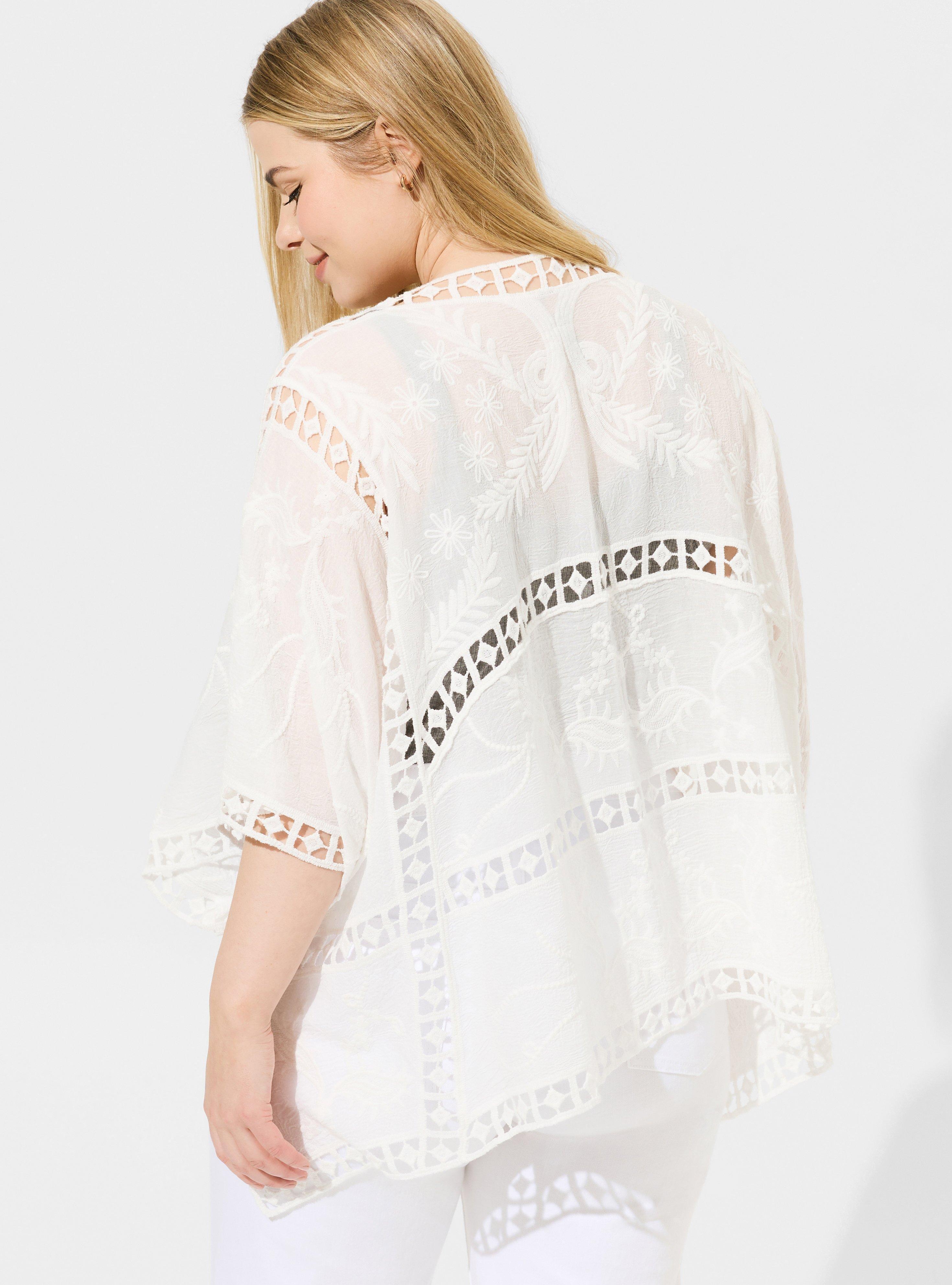 Tonal Embroidered Ruana