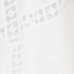 Tonal Embroidered Ruana, WHITE, swatch