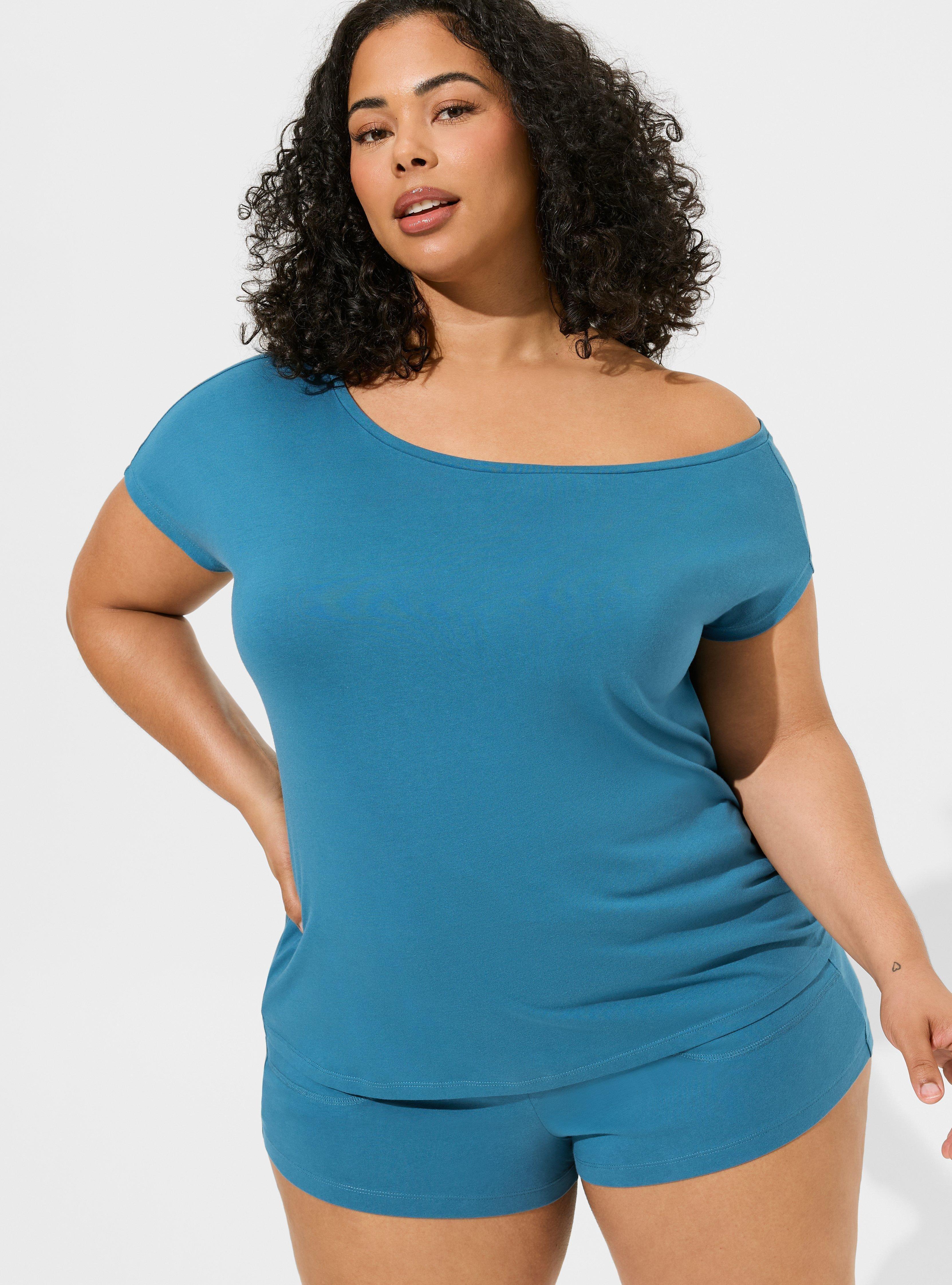 Cotton Modal Off The Shoulder Lounge Tee