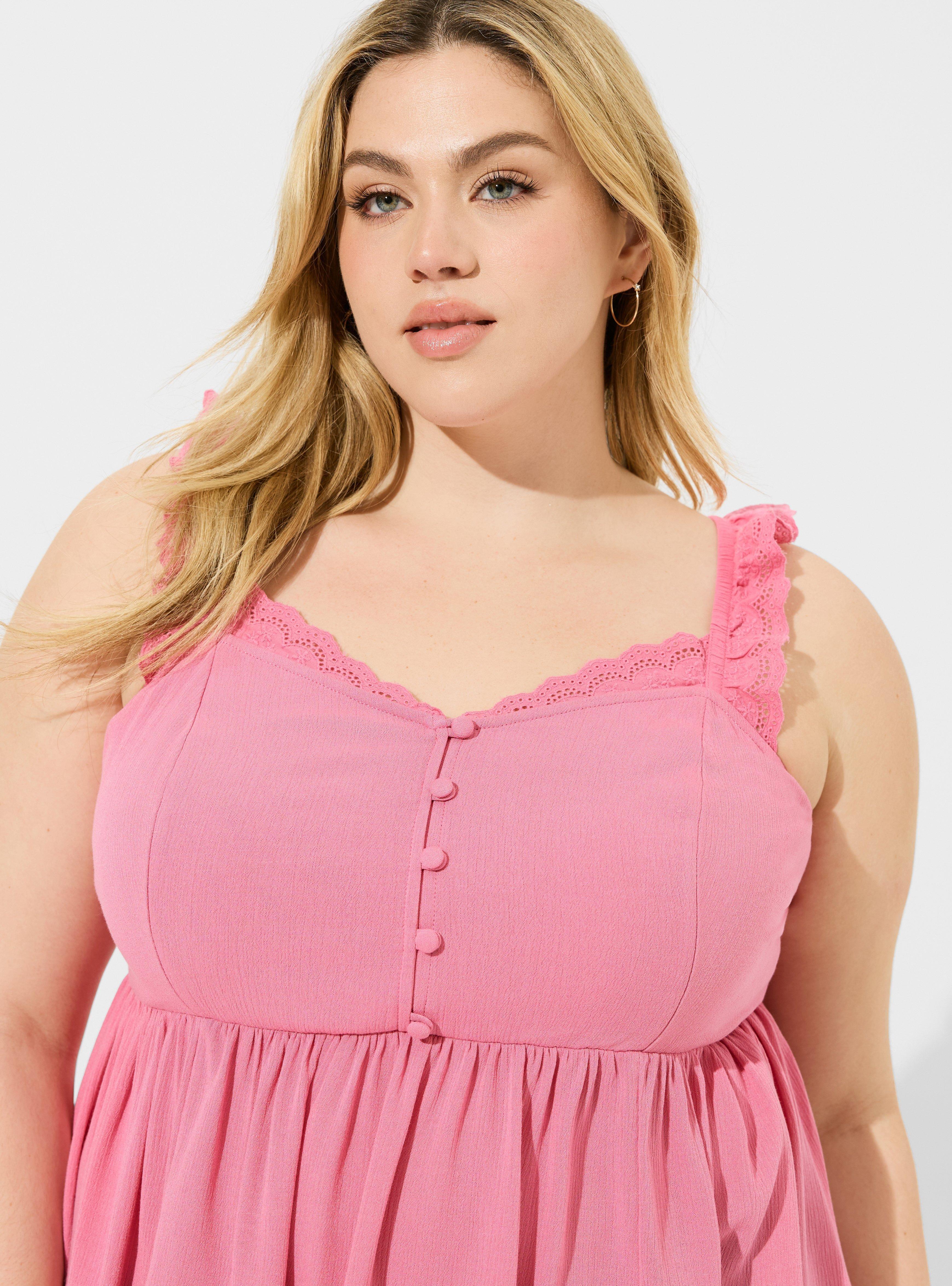 Washable Gauze Eyelet Trim Top