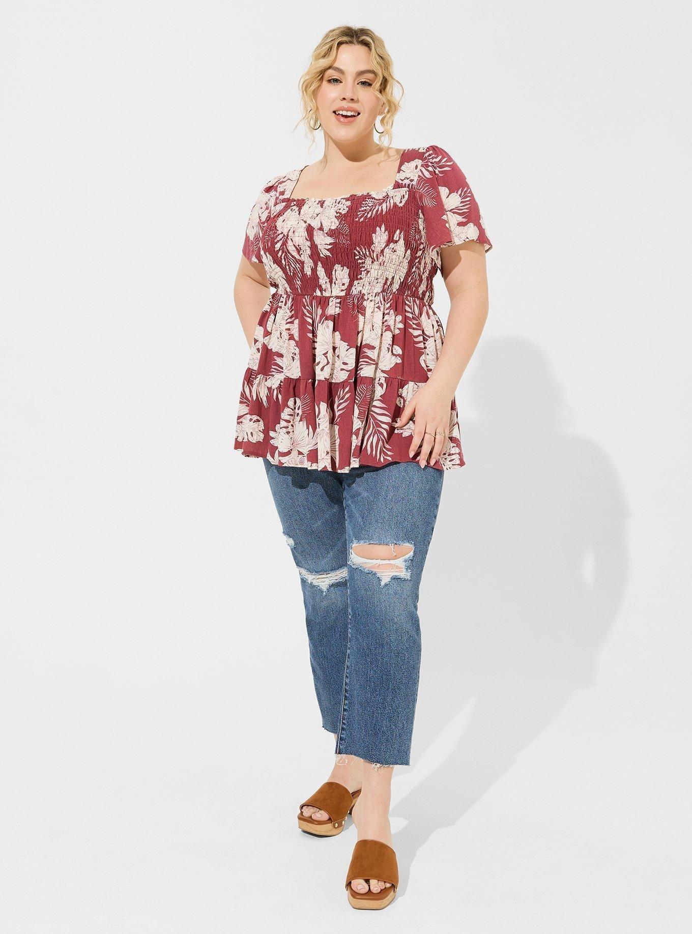 Plus Size - Mesh Strapless Twisted Babydoll Tunic Top - Torrid