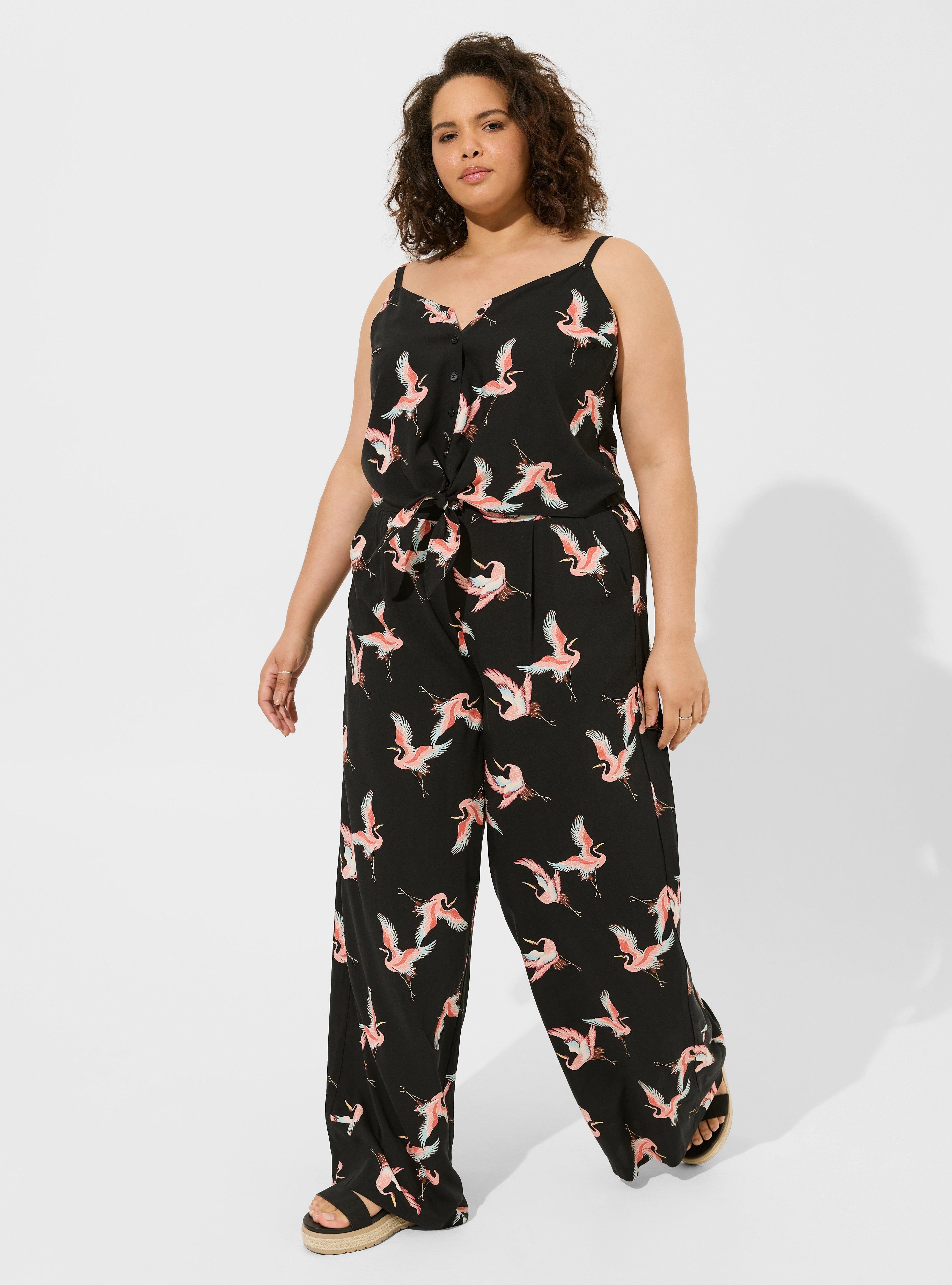 Challis Button Down Tie Front Crop