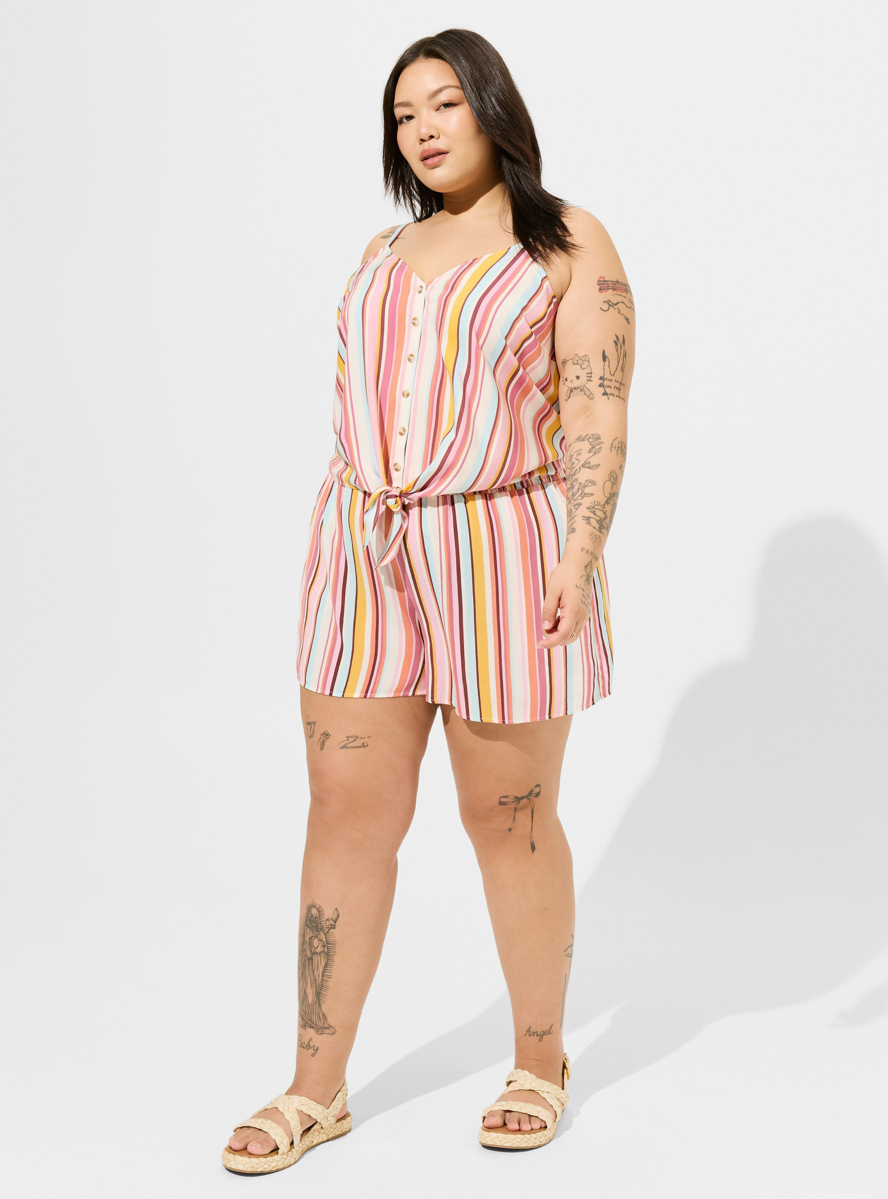 Challis Button Down Tie Front Crop