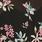 Crepe Ruffle Kimono, ORCHID GARDENS FLORAL DEEP BLACK, swatch