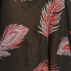 Textured Chiffon Kimono, CASCADING FEATHERS DEEP BLACK, swatch