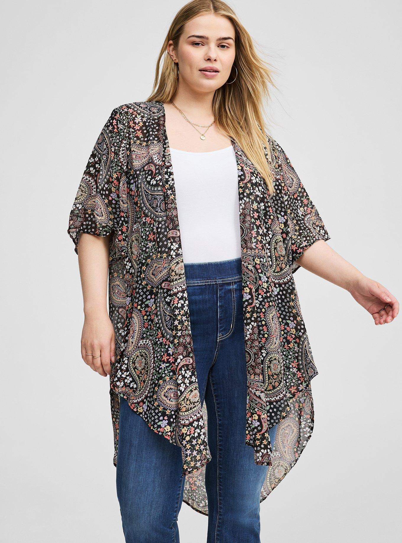 Plus Size Textured Chiffon Kimono Torrid
