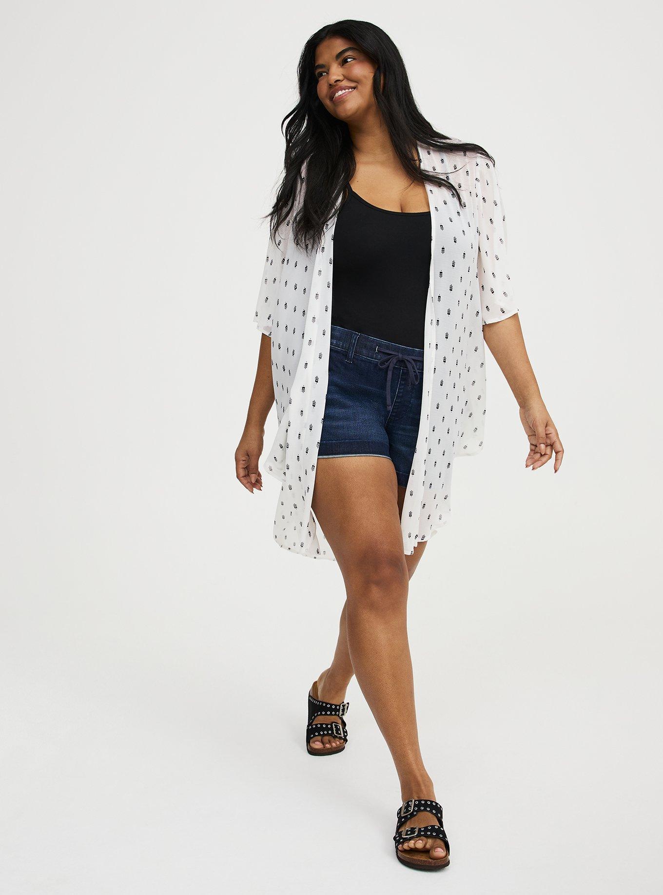 Textured  Chiffon Kimono, TOVA MOTIFS IVORY, alternate