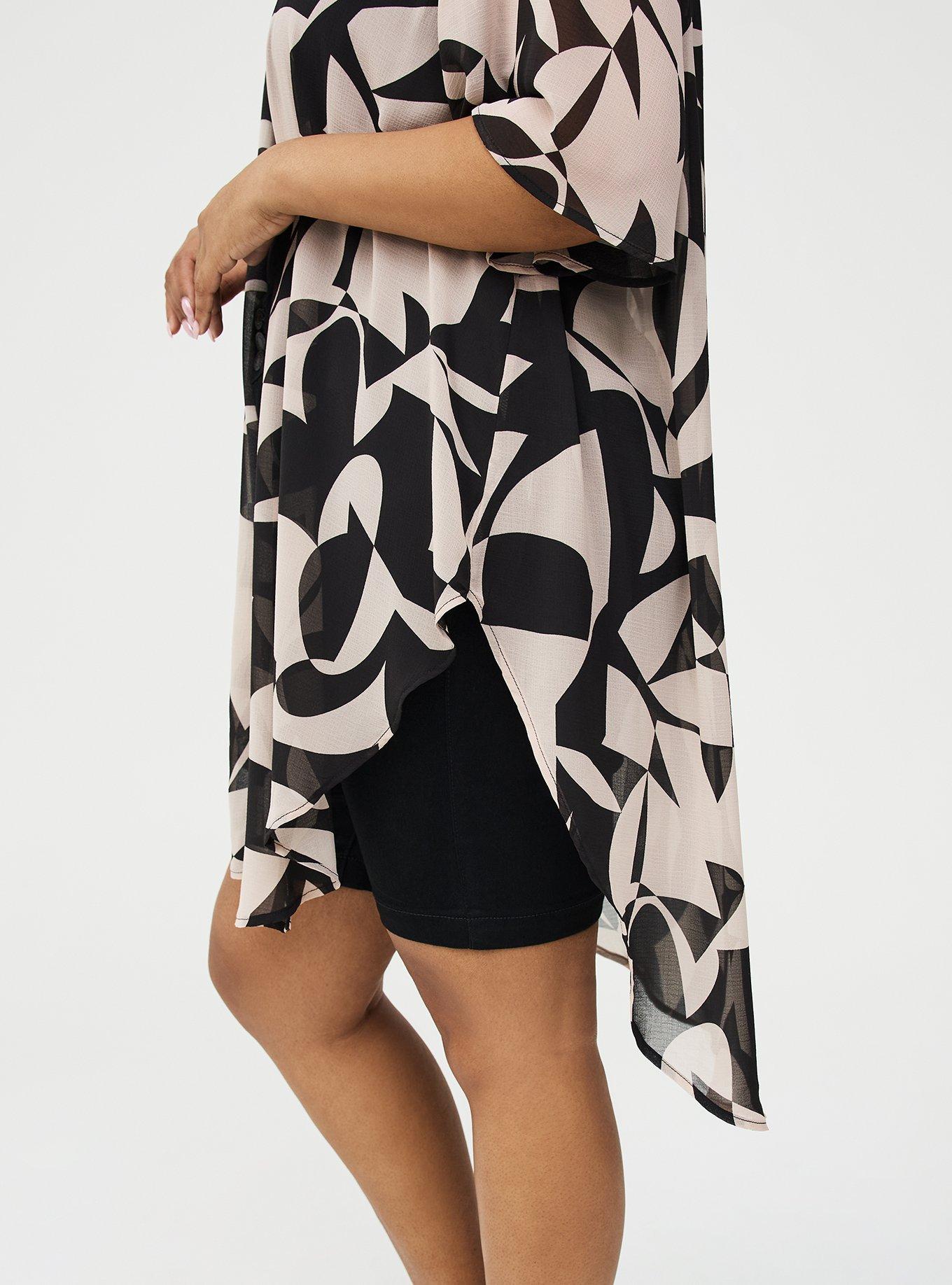 Textured  Chiffon Kimono, CALI GEO TAN, alternate