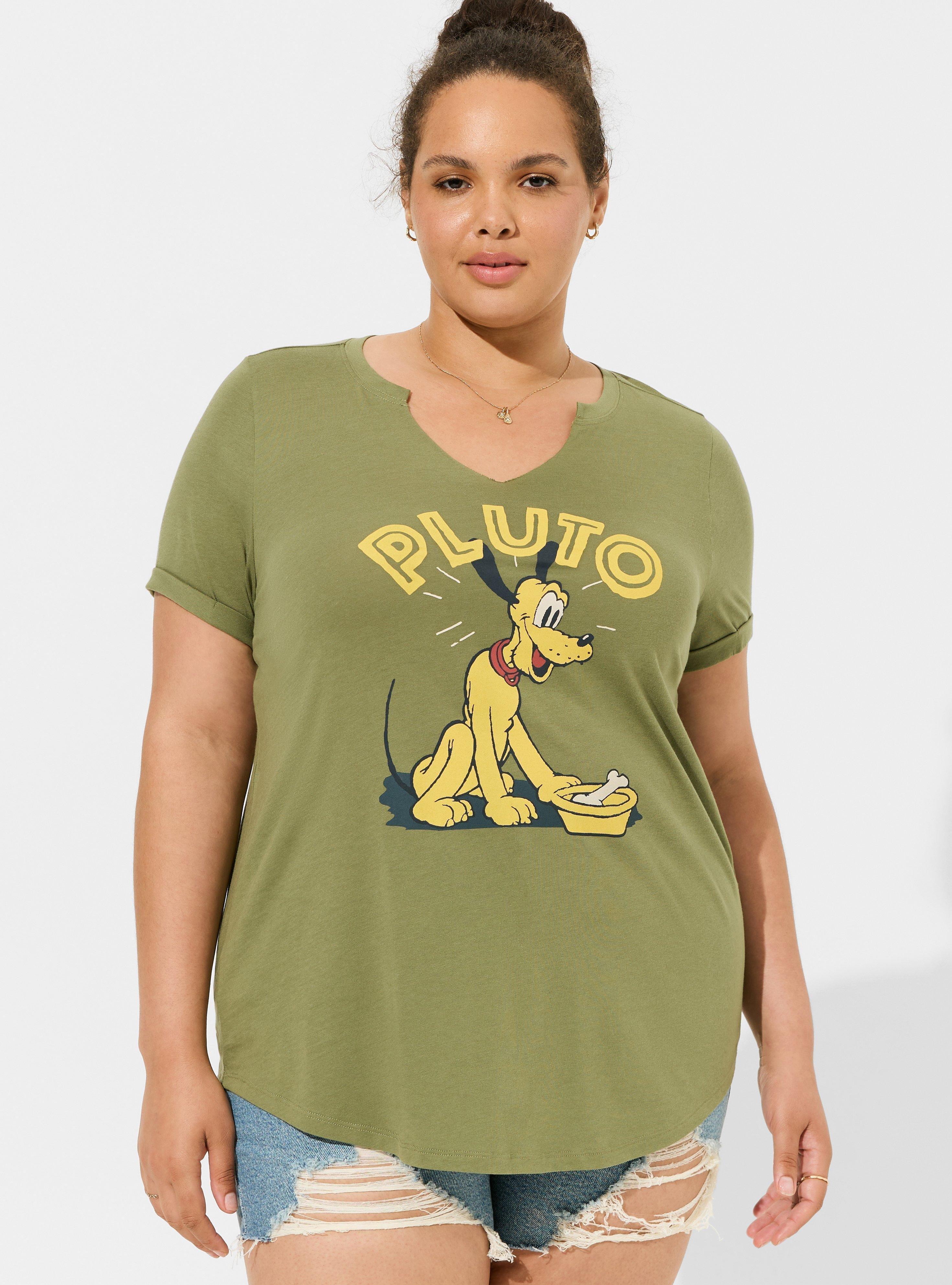 Disney Pluto Classic Fit Cotton Clip Neck Top