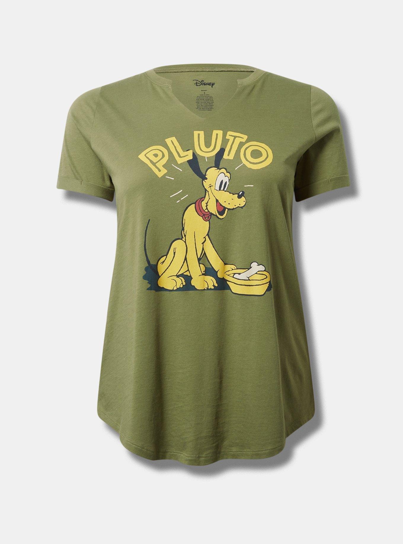 Disney Pluto Classic Fit Cotton Clip Neck Top