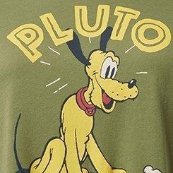 Disney Pluto Classic Fit Cotton Clip Neck Top, OLIVINE, swatch