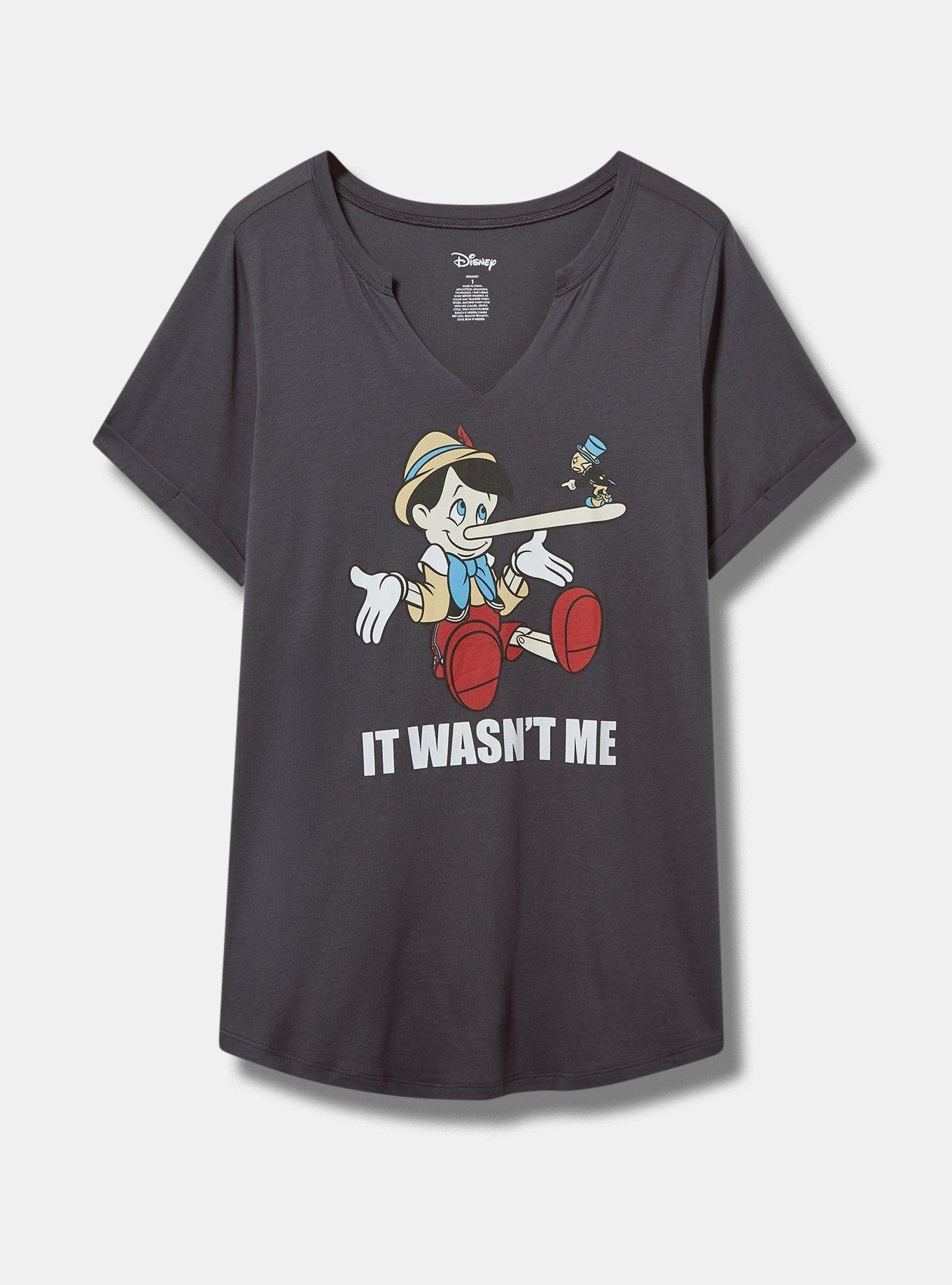 Disney Pinocchio Classic Fit Cotton Clip Neck Top