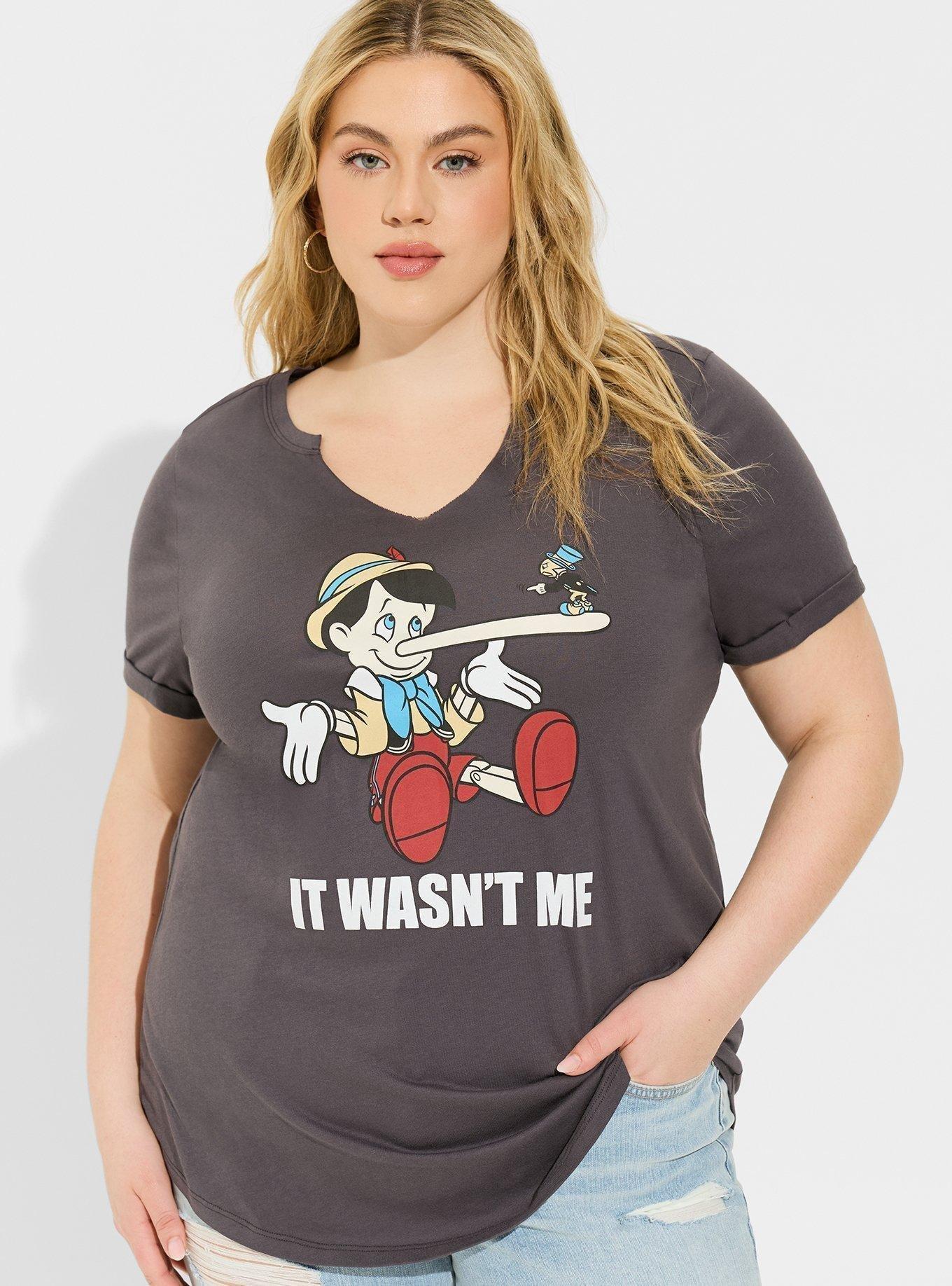 Disney Pinocchio Classic Fit Cotton Clip Neck Top