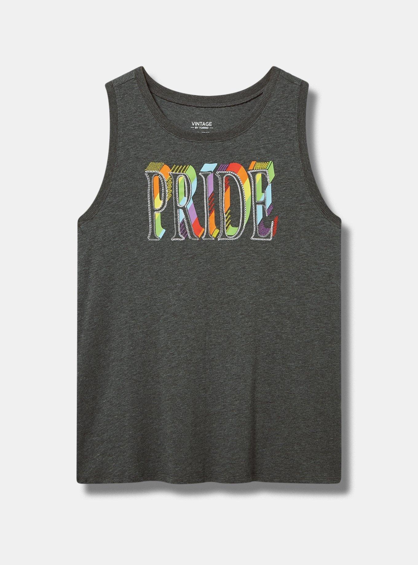 Pride Classic Fit Vintage Embroidered Slub Tank