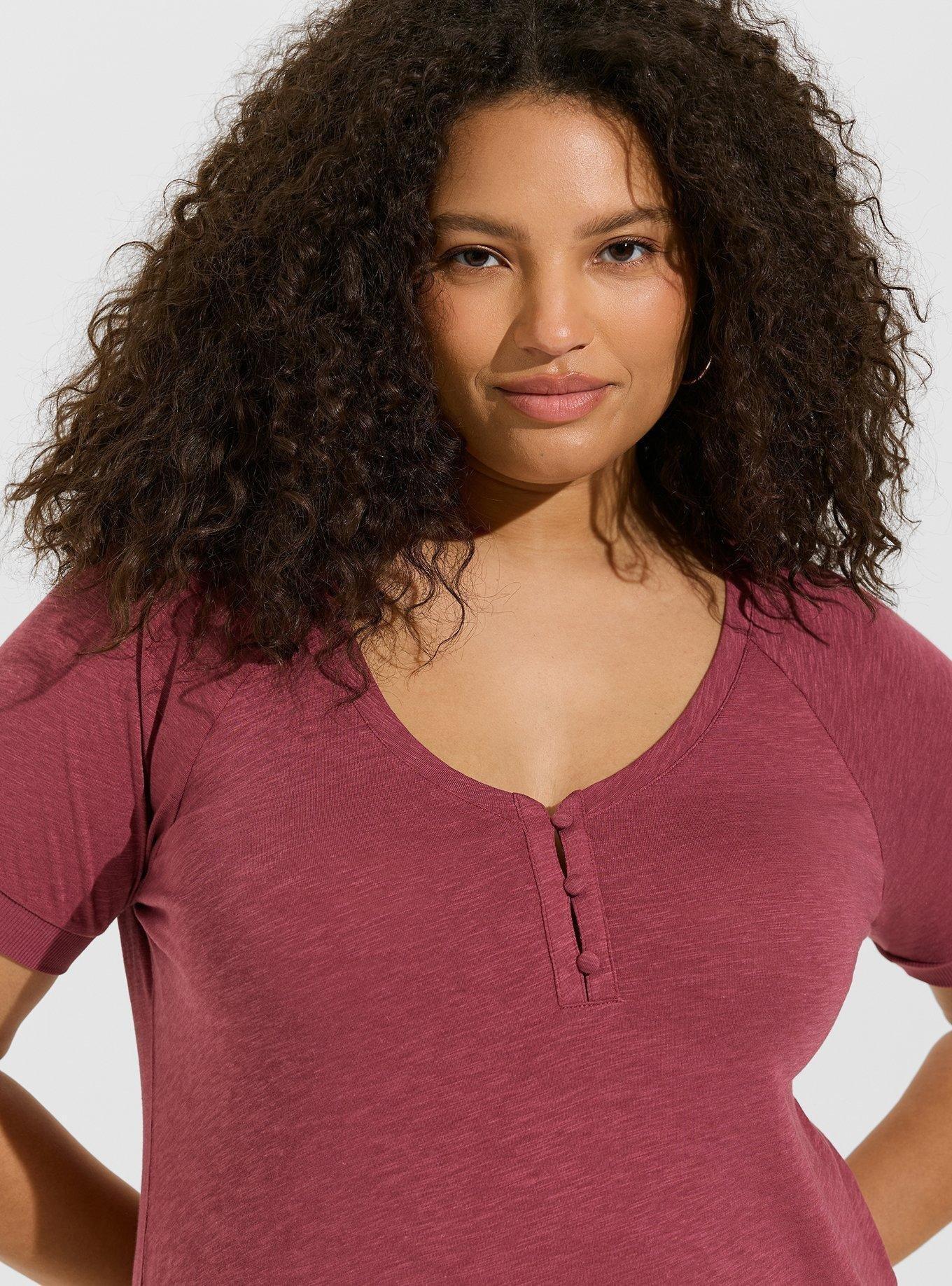 Vintage Slub V-Neck Henley Tee