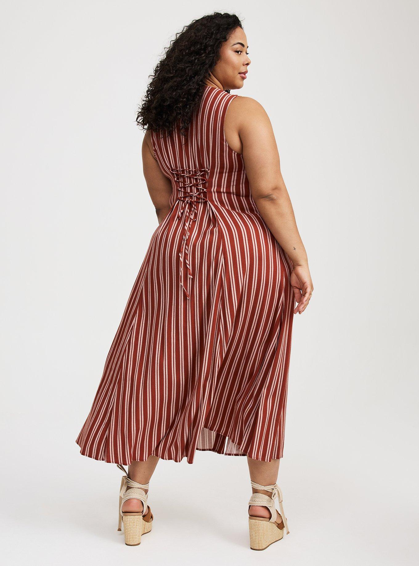 Lace-Up Back Maxi Dress