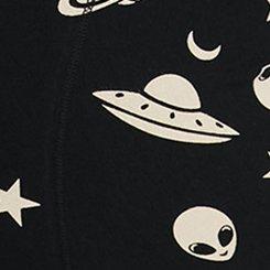 Foxy Lace-Trim Sleep Boyshort, SPACE ALIEN DEEP BLACK, swatch